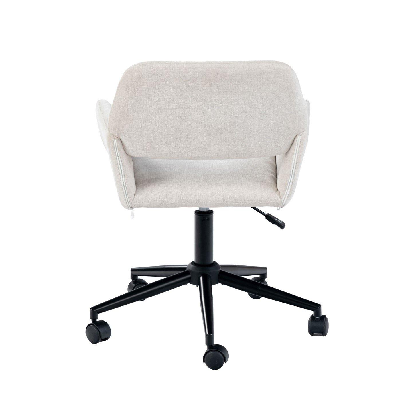 Beige - Jack Wills - Chair Fabric Height Adjustable Swivel Chair Ergonomic Office Chair with Armrest - 5