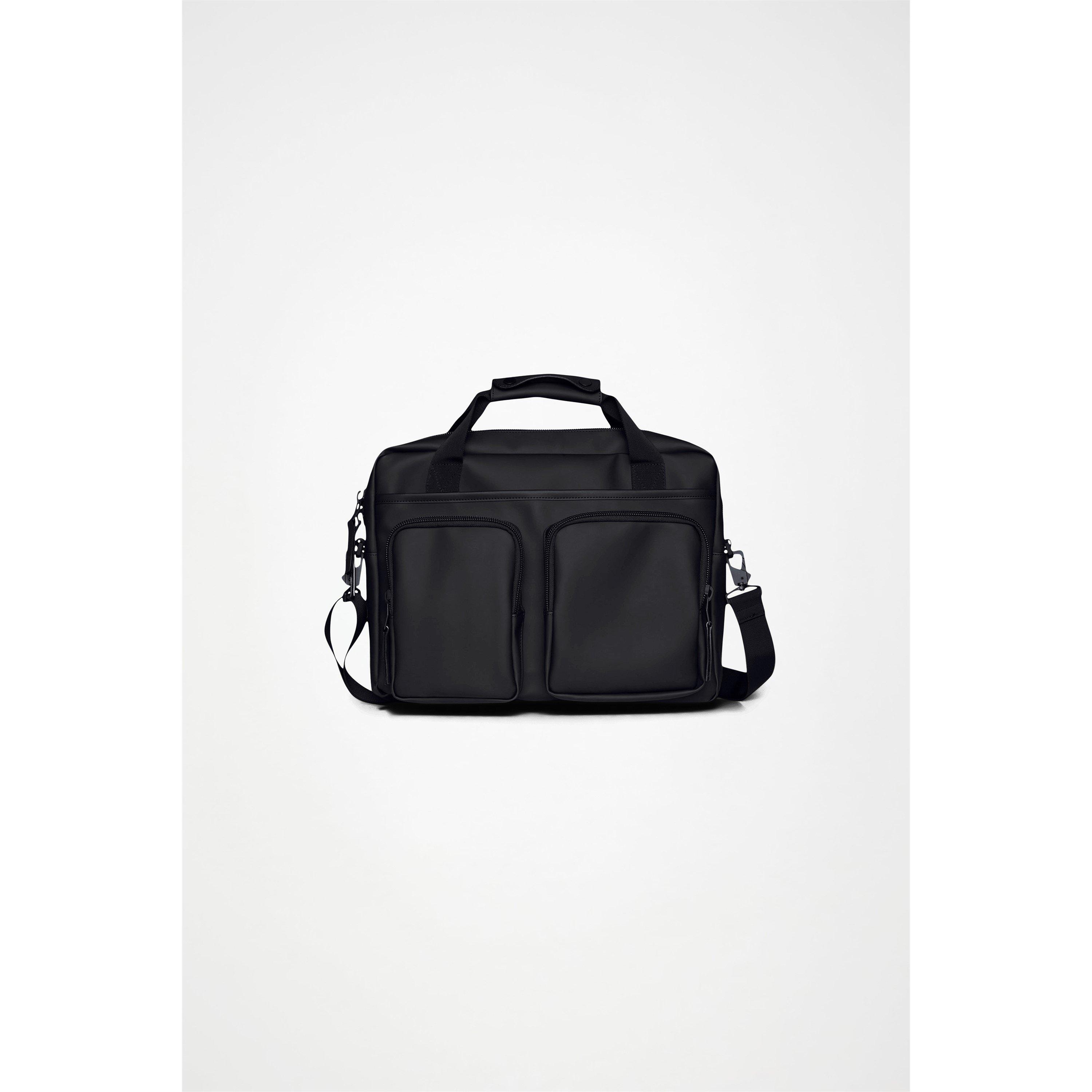 Black 01 - Rains - Texel Tech Waterproof Laptop Bag - 1