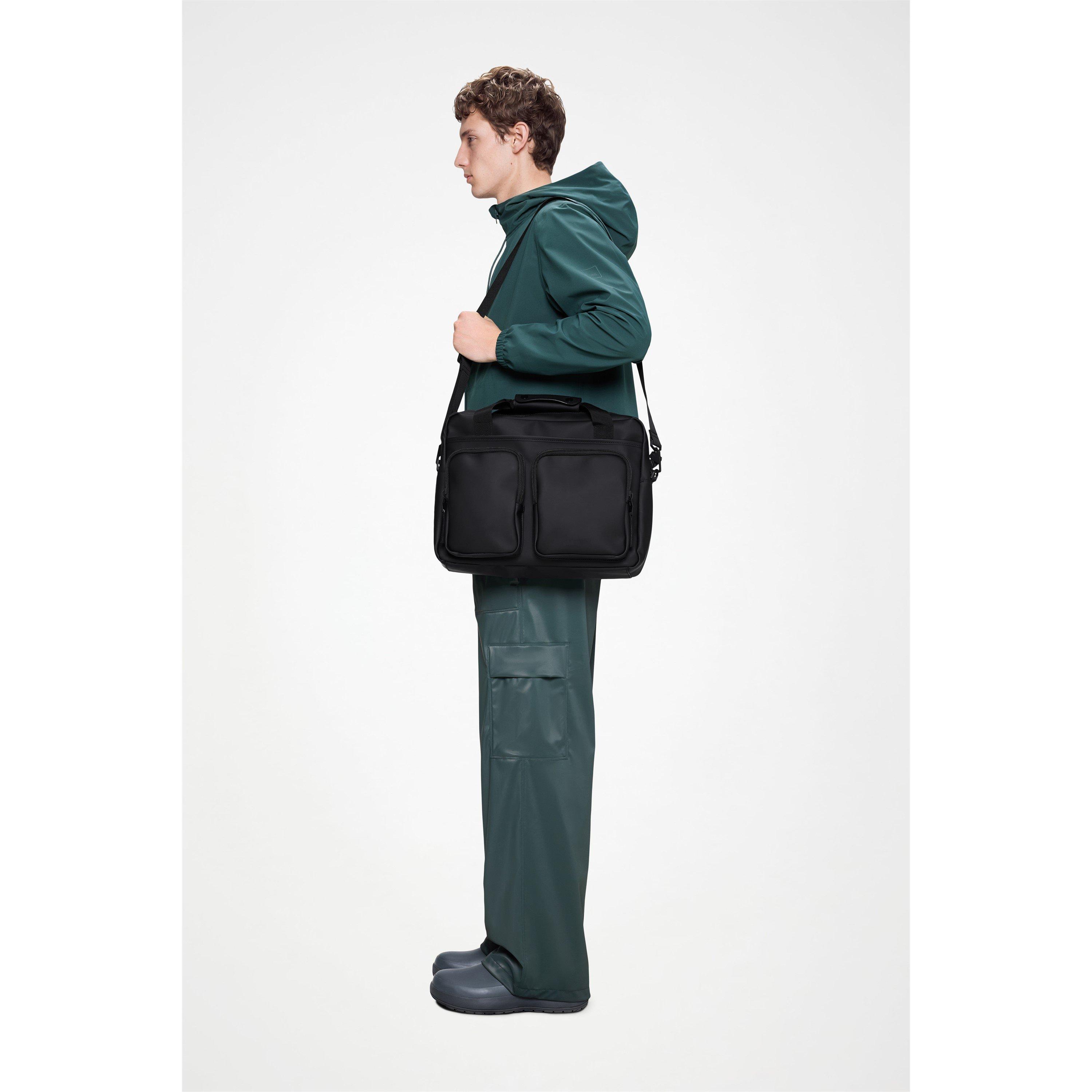 Black 01 - Rains - Texel Tech Waterproof Laptop Bag - 4