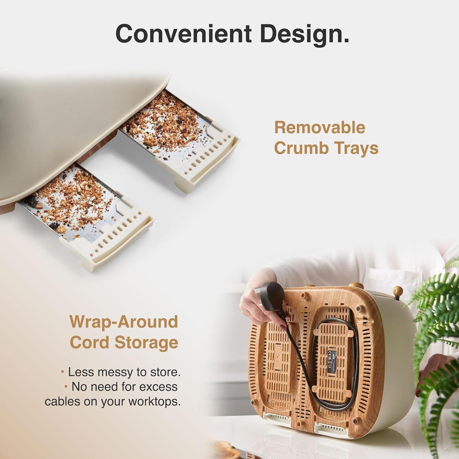 Cream - VonShef - VonShef 4 Slice Toaster - 6