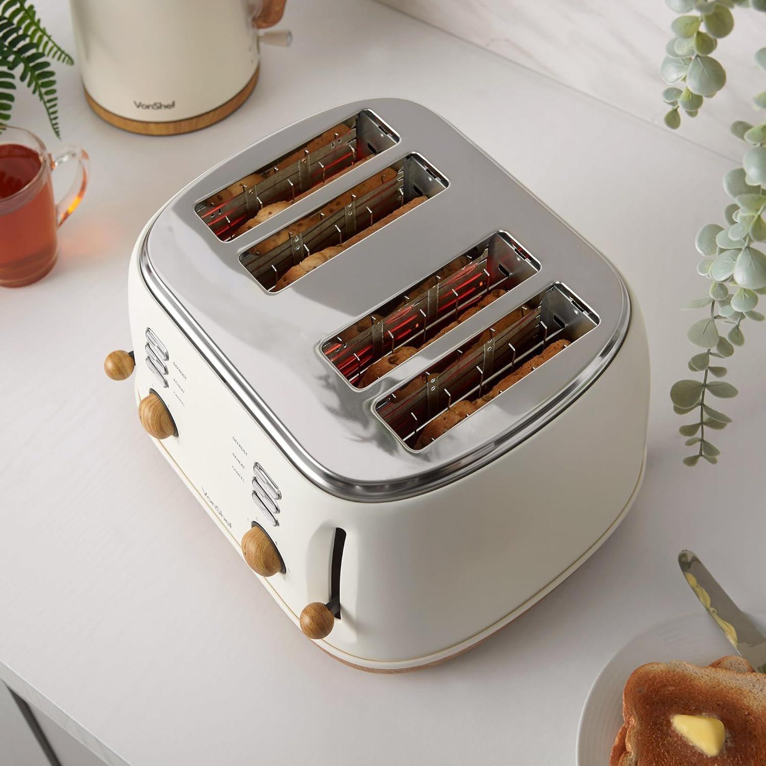 Cream - VonShef - VonShef 4 Slice Toaster - 7