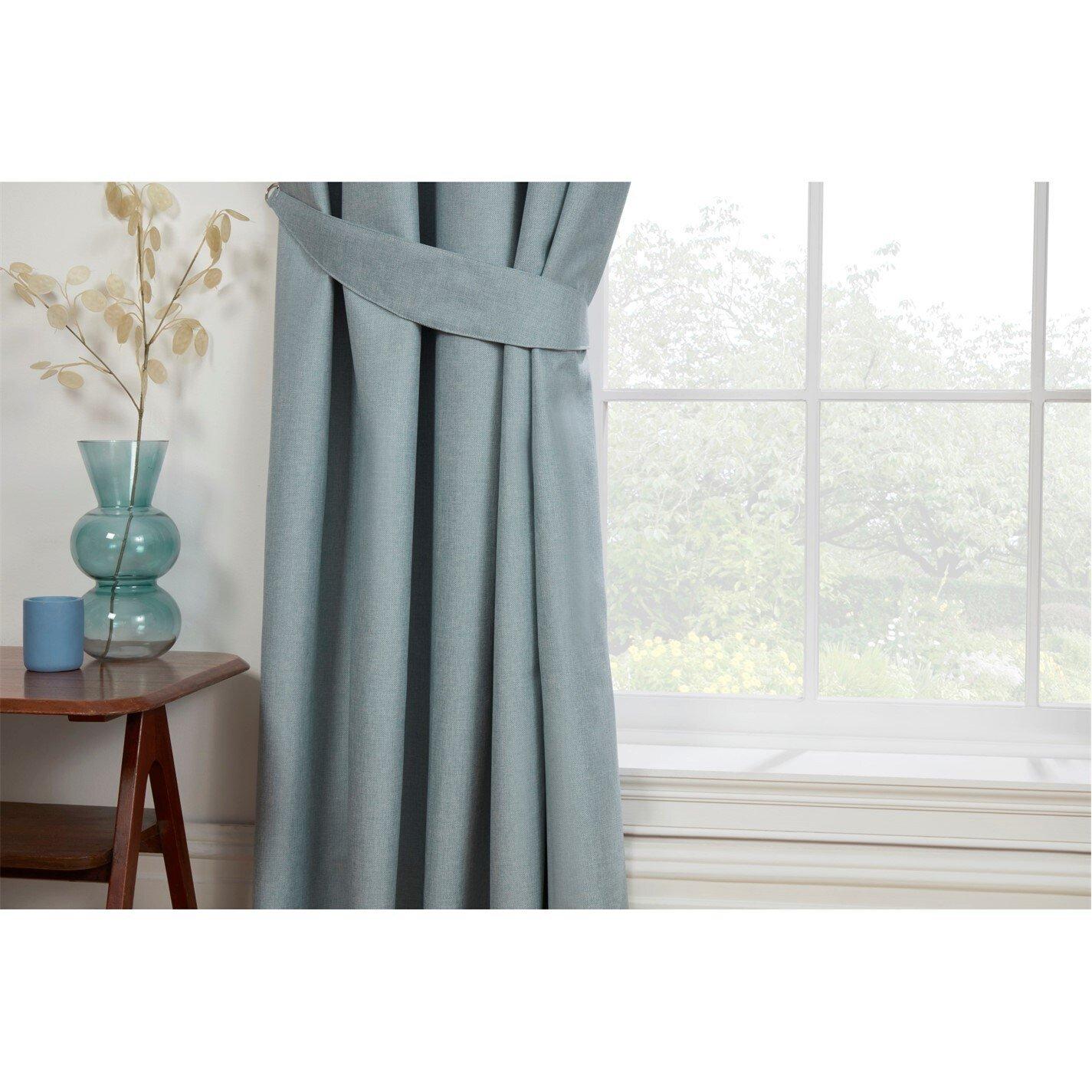 Duck Egg - Sundour - Eclipse Blackout Plain Pencil Pleat Curtains - 4