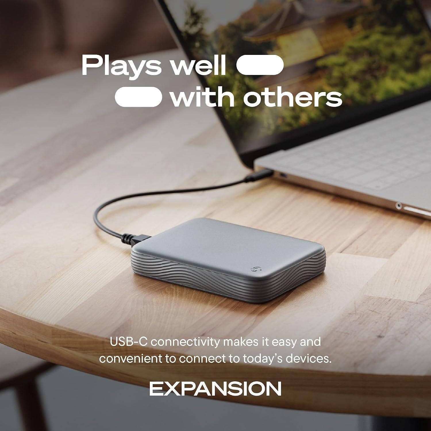 Negro - Seagate - 4TB Expansion Portable Hard Drive  MicroB to USB-C - 6