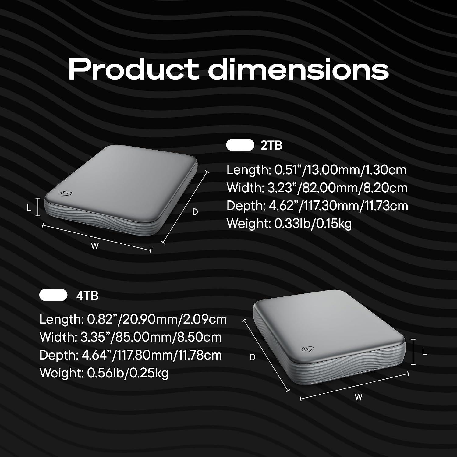 Negro - Seagate - 4TB Expansion Portable Hard Drive  MicroB to USB-C - 7