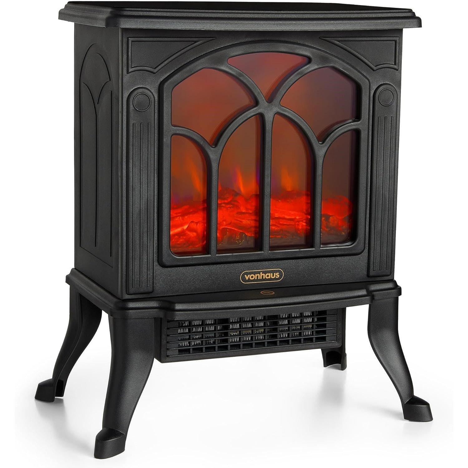 Black - VonHaus - Electric Stove Heater 1500W - 1