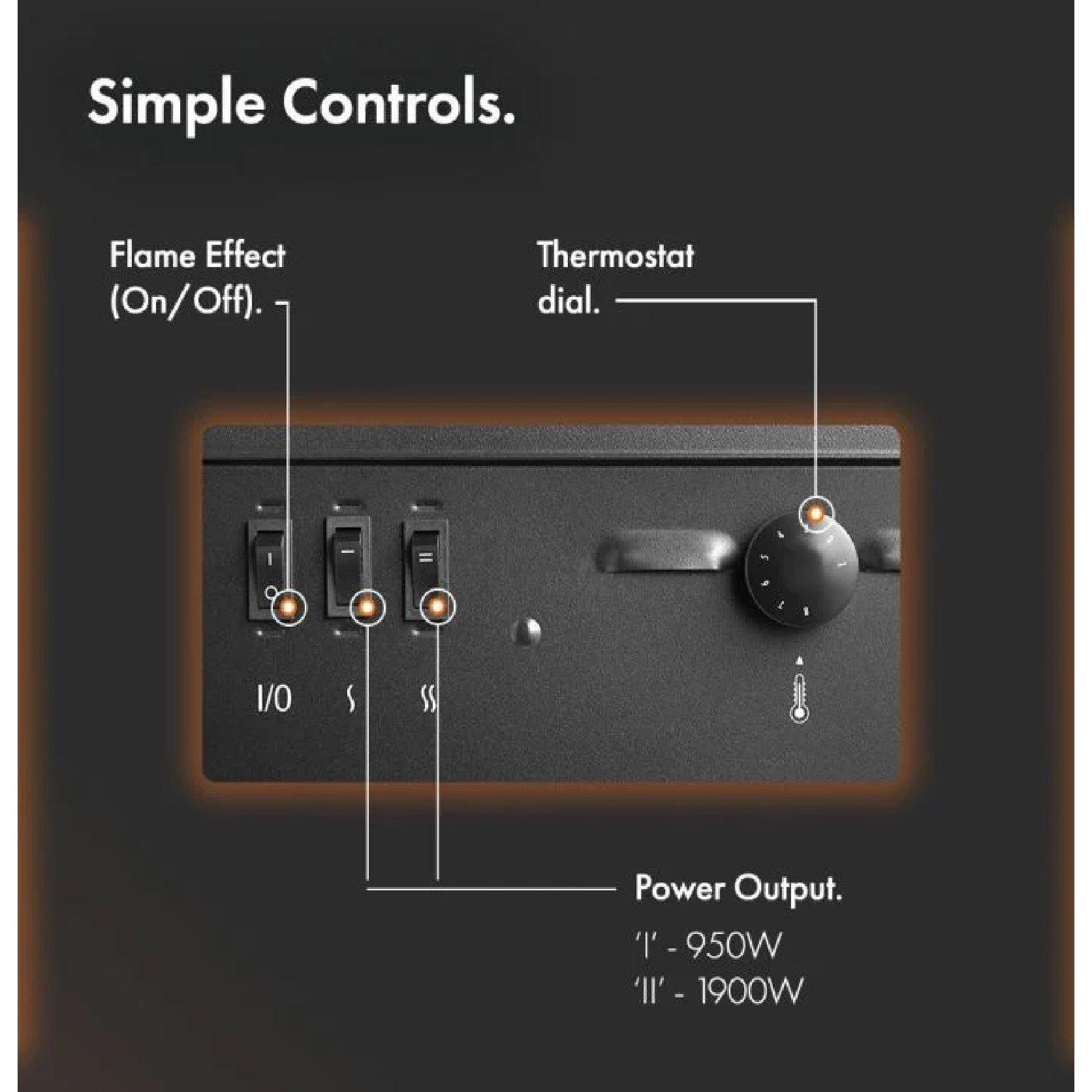 Black - VonHaus - 1900W Glass Front Stove Heater - 5