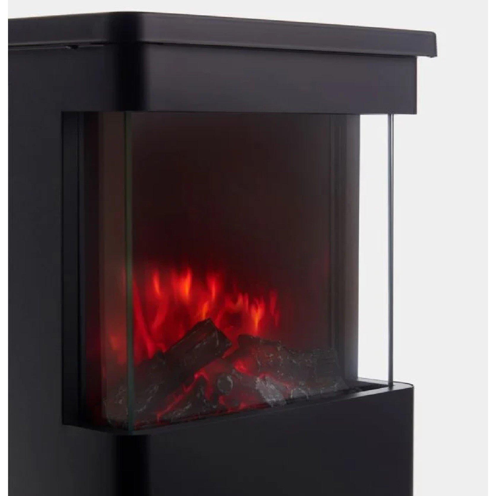 Black - VonHaus - 1900W Glass Front Stove Heater - 8