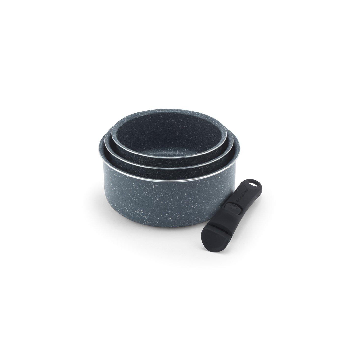 Russell Hobbs Smart Clip Nightfall Stone Detachable Handle Non-Stick Saucepan Set Grey - Image 4
