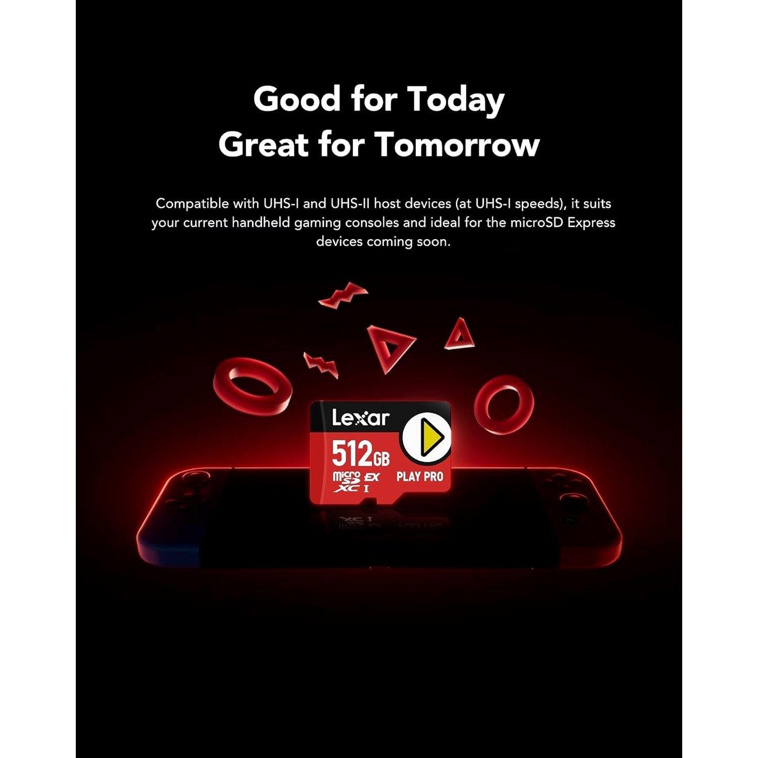 Black - Lexar - PLAY PRO 512GB microSD Express Memory Card - 6