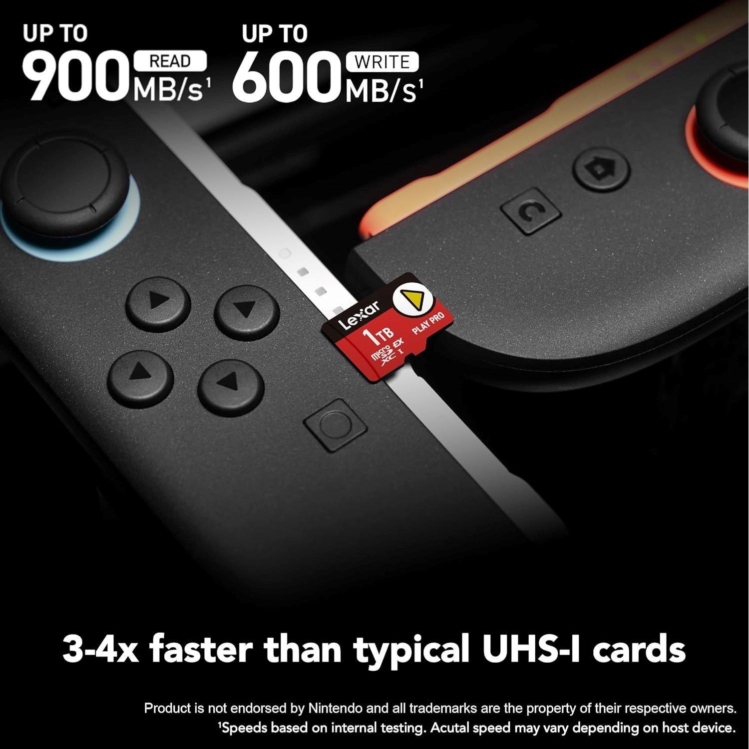 Black - Lexar - PLAY PRO 1TB microSD Express Memory Card - 4