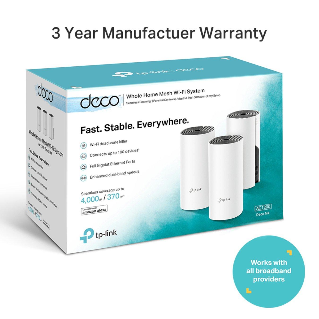 Black - TP-Link - Deco M4 Whole Home WiFi System - Triple Pack - 2