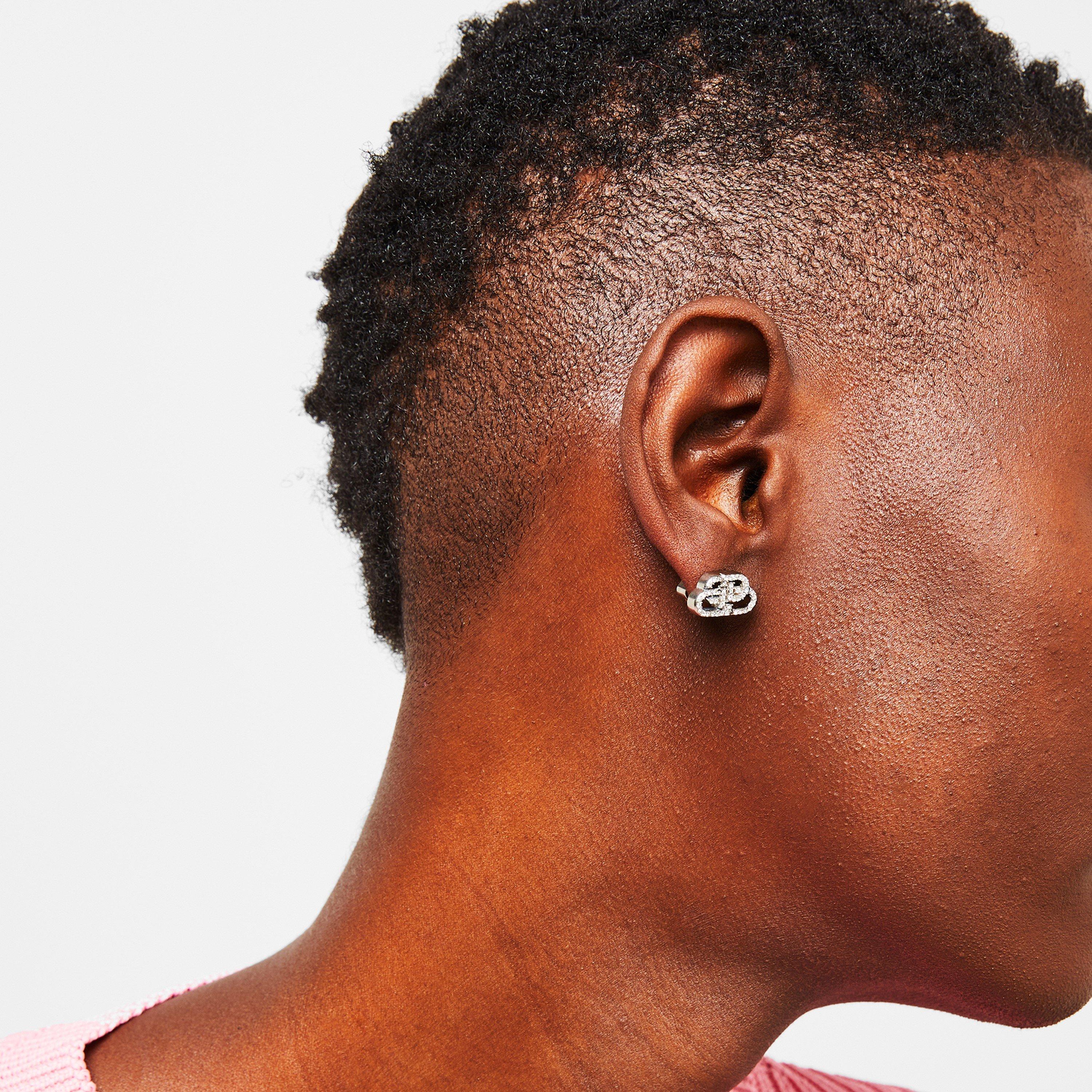 Balenciaga Bb Xs Stud Crystal Earrings | FRASERS