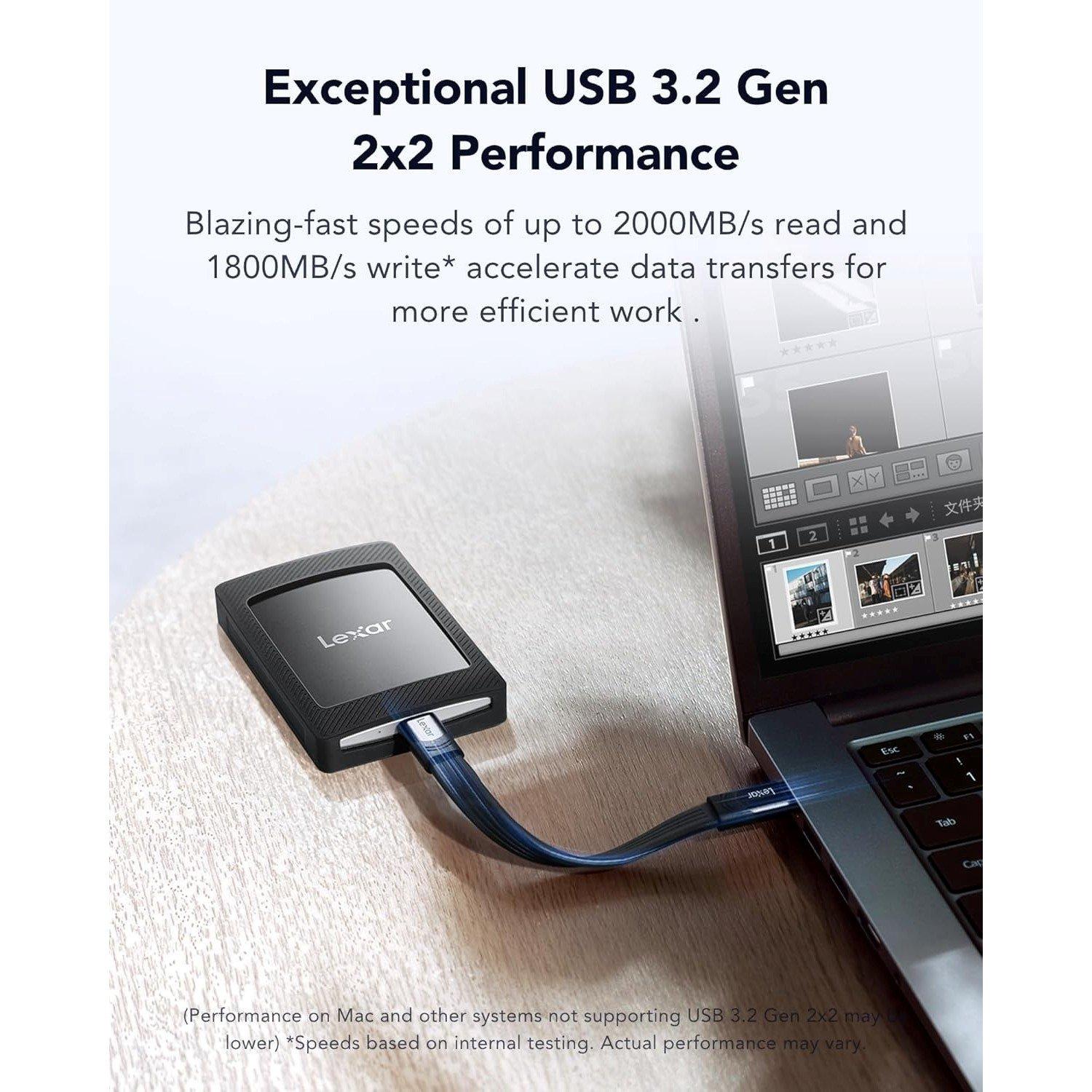 Black - Lexar - SL500M 2TB External SSD - 3