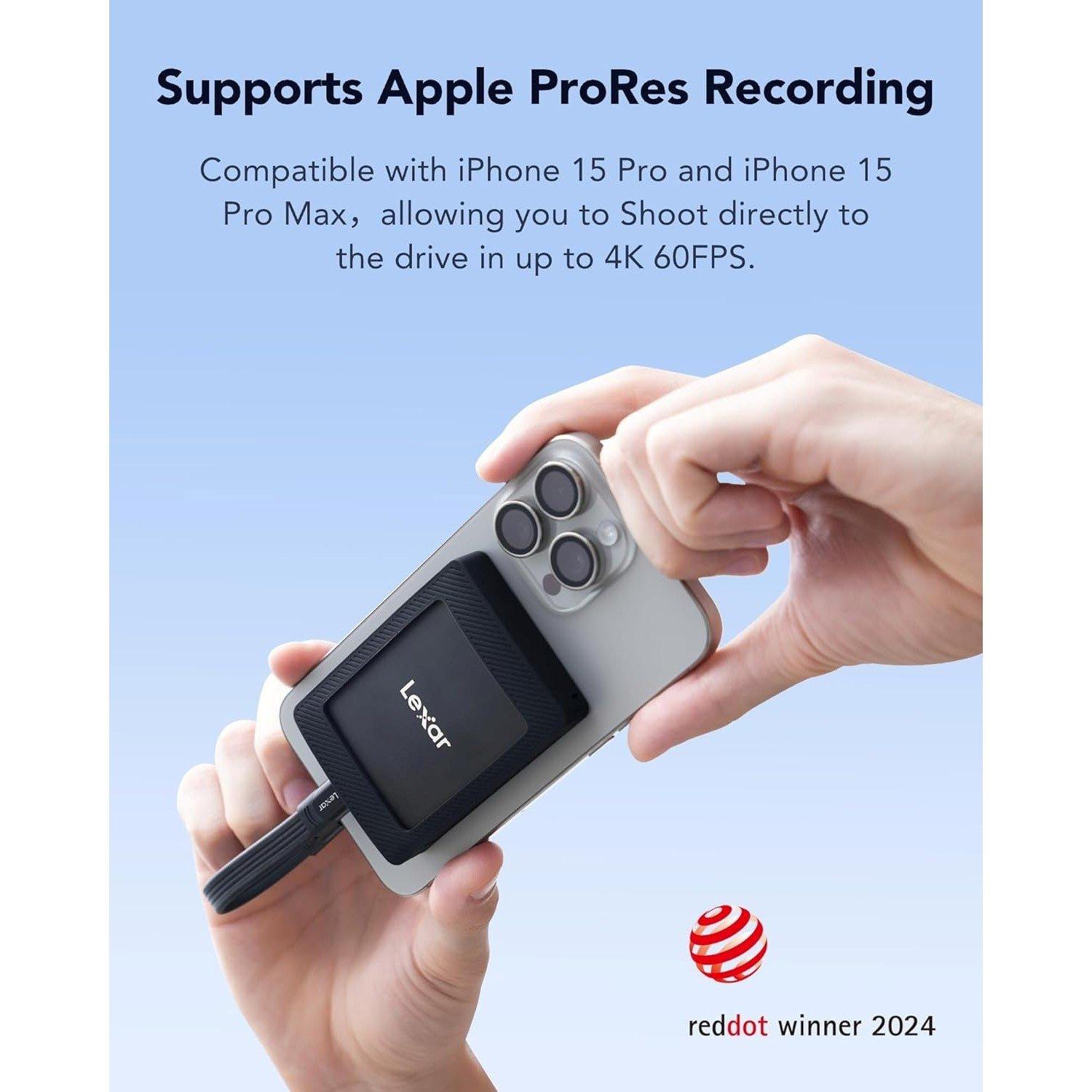 Black - Lexar - SL500M 2TB External SSD - 4