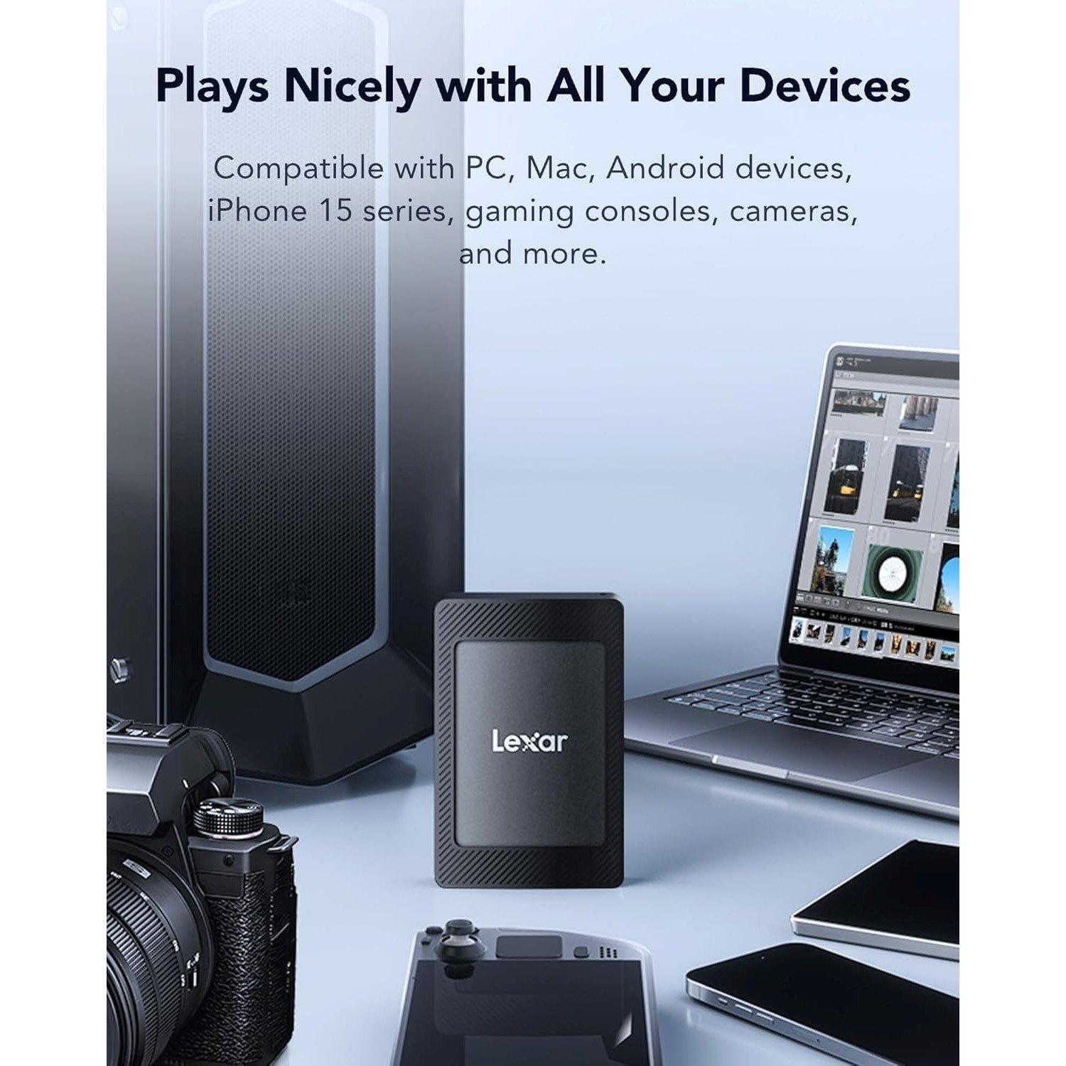 Black - Lexar - SL500M 2TB External SSD - 5