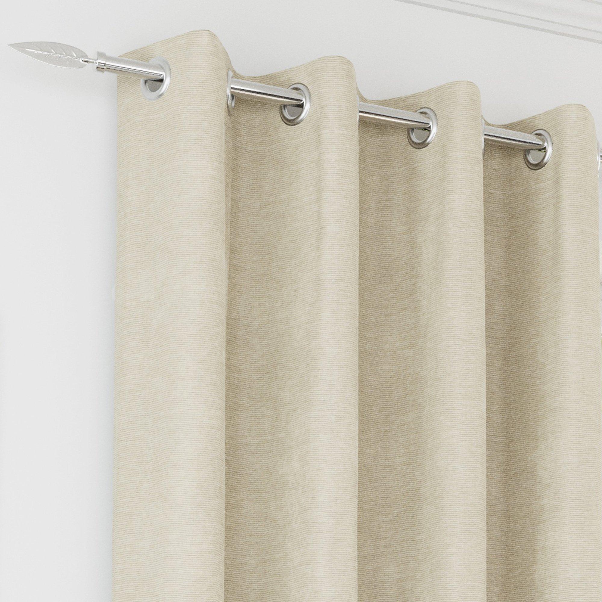 Cream - Enhanced Living - Knightsbridge Cream Blackout Chenille Curtains - 2