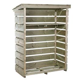 Charles Bentley Wooden Garden Small Log Store Heavy Duty Firew