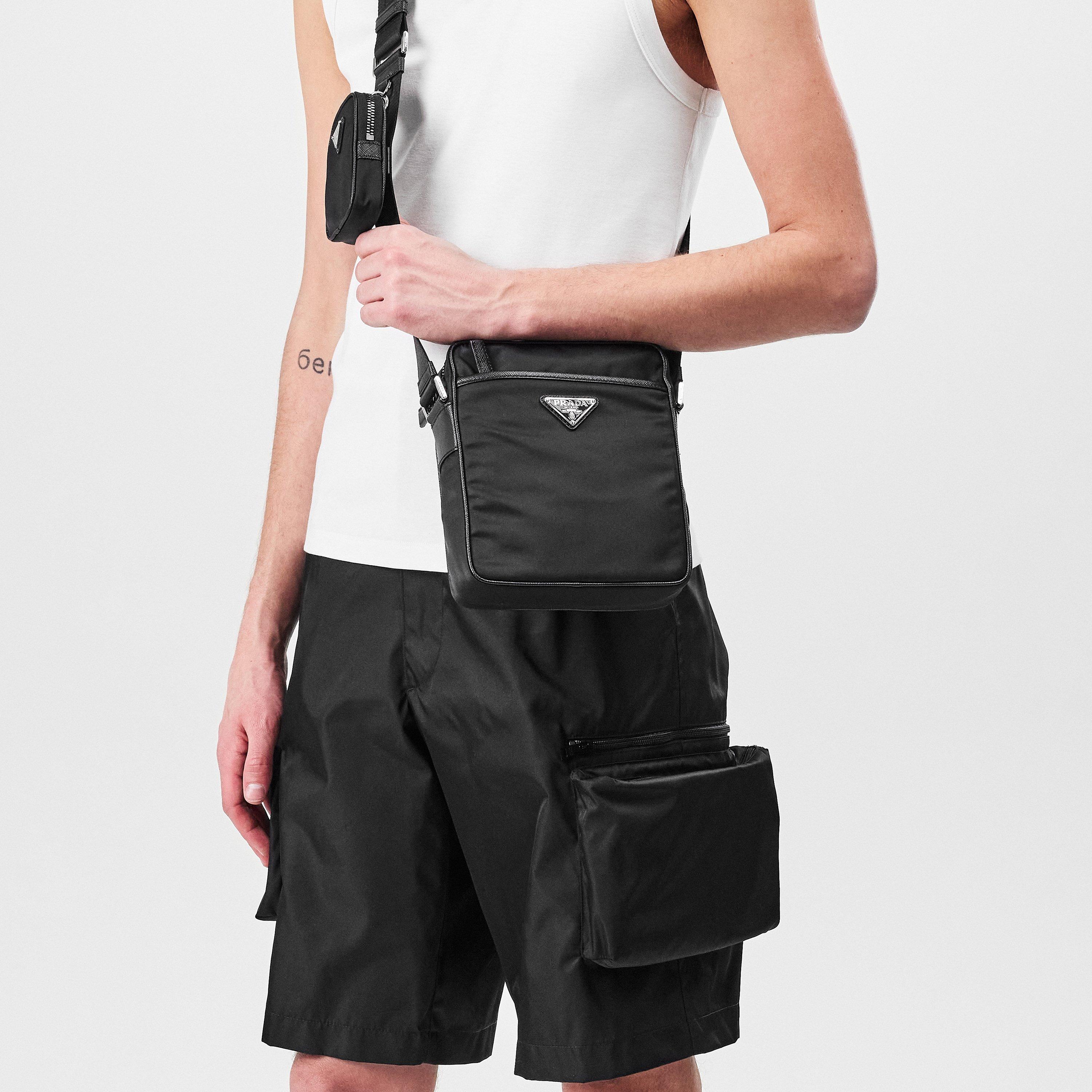 Black - Prada - Men'S Logo Pouch Messenger Bag - 3