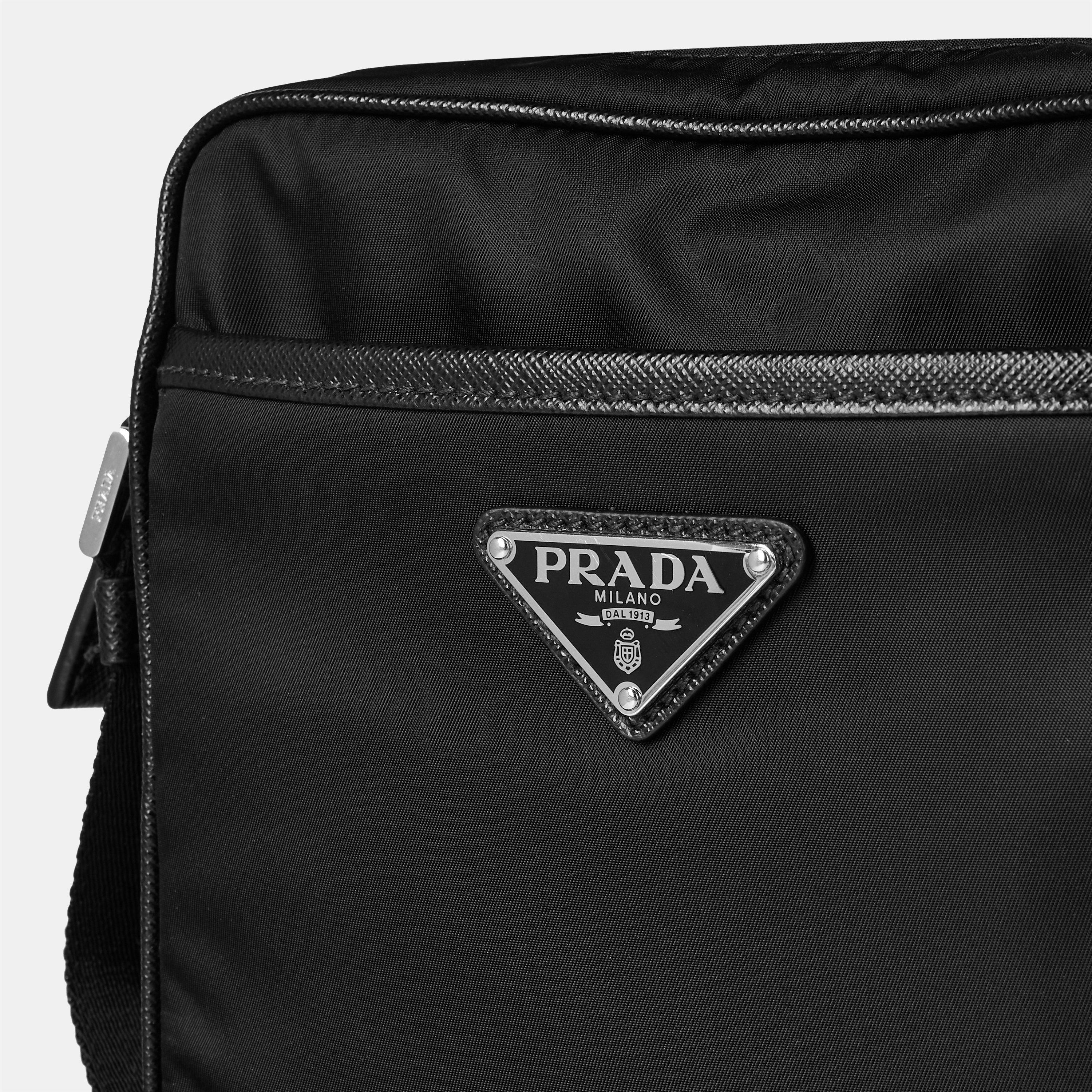 Black - Prada - Men'S Logo Pouch Messenger Bag - 4