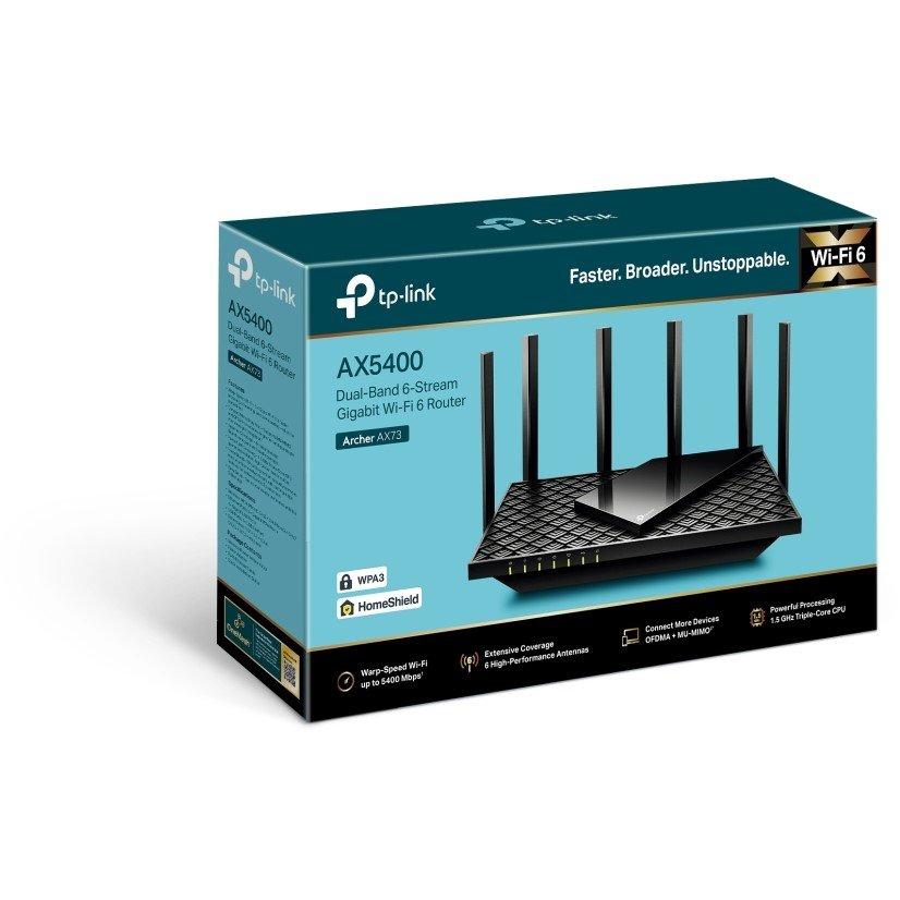 Noir - TP-Link - Archer AX73 WiFi Cable & Fibre Router - AX 5400 Dual-band - 5