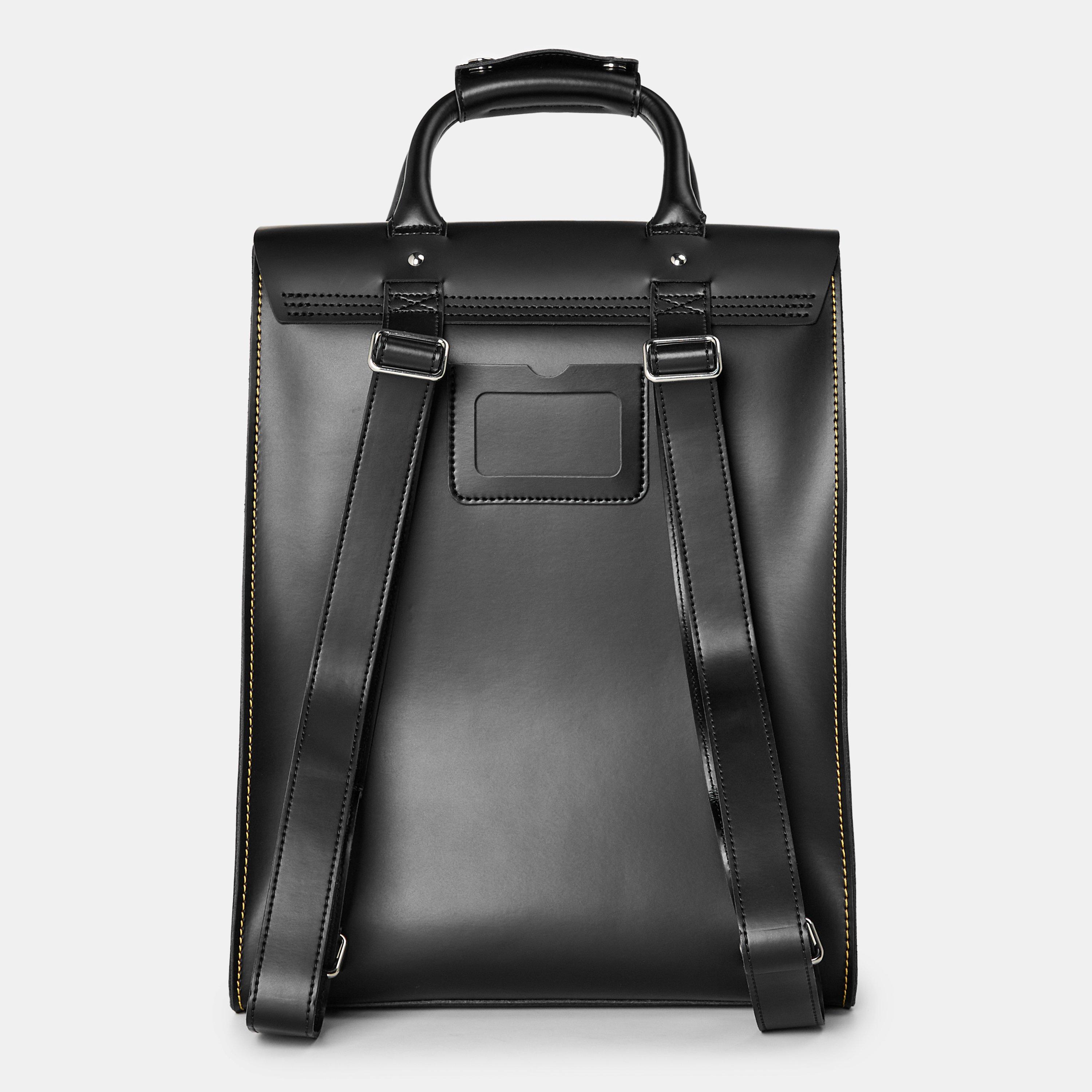 Black - Dr Martens - SMooth Leather Laptop Backpack - 2