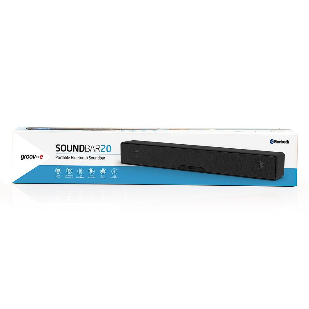 Black - Groov-e - Groov-e 20W Portable Bluetooth Soundbar - 4