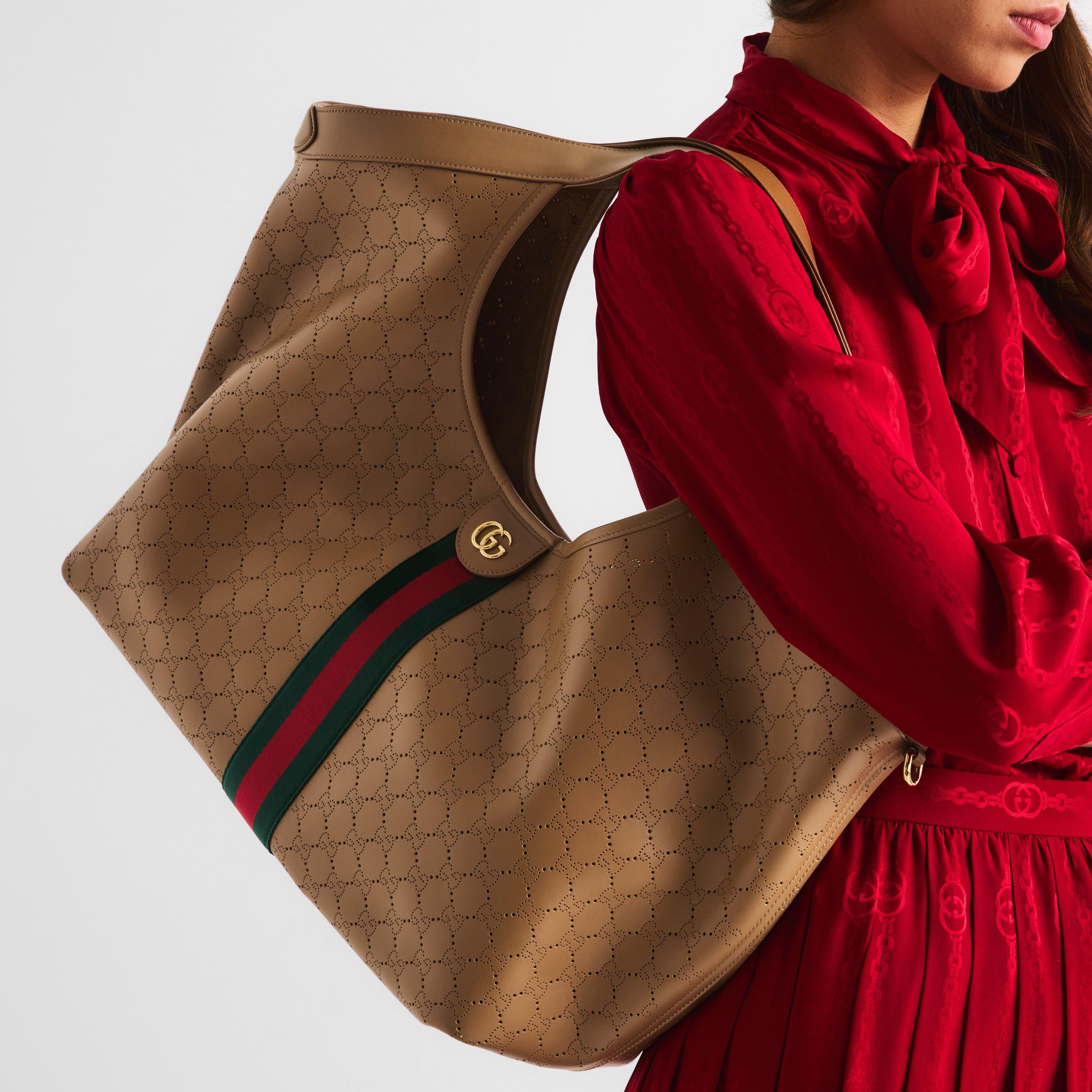 Koi Beige - Gucci - Women's Giglio Leather Tote Bag - 3