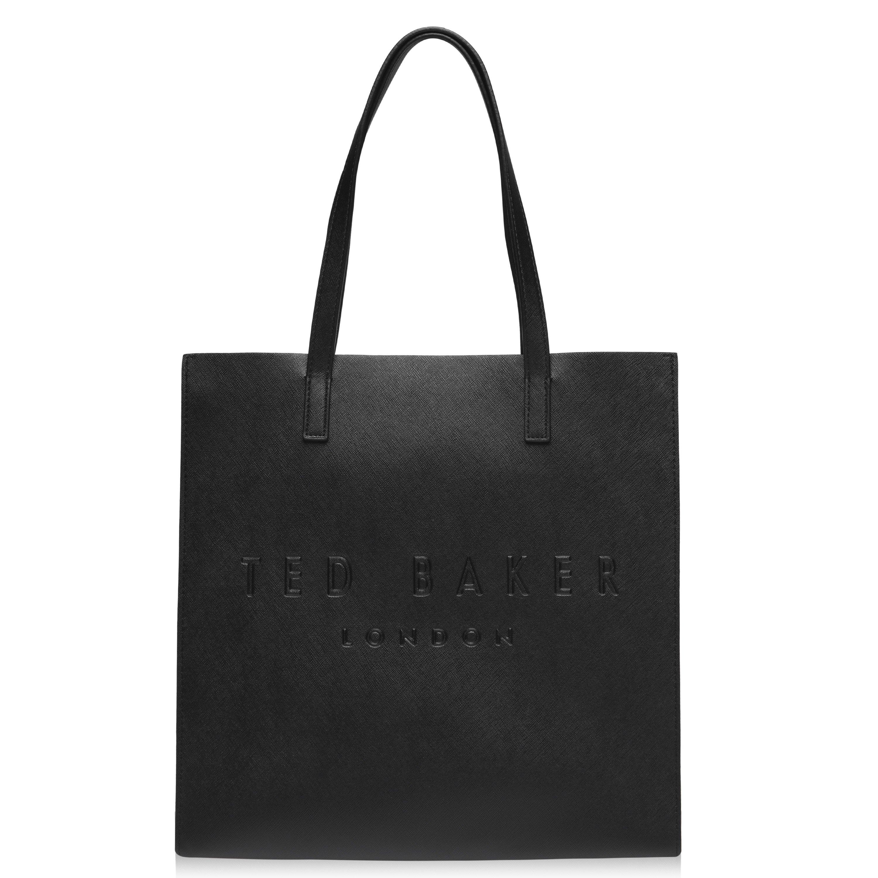 black - Ted Baker - Ted Baker Large Crosshatch Icon Tote Bag - 1