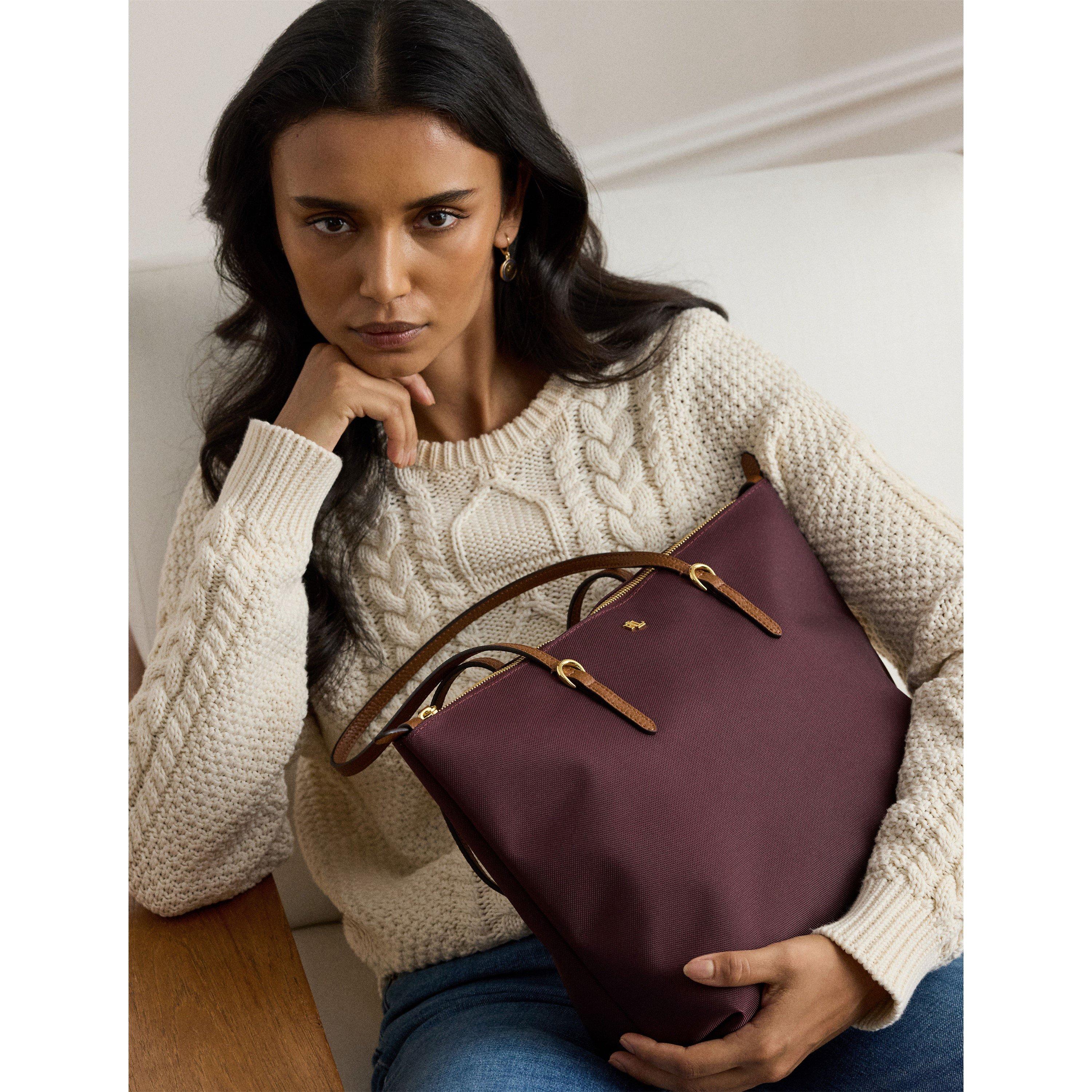 DARK GARNET/TAN - Lauren by Ralph Lauren - Medium Keaton Tote Bag - 3
