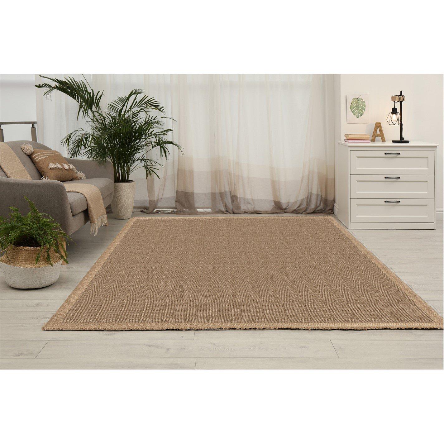 Arthouse  Jute Effect Herringbone 200 X 290Cm Rug - Neutral - 200x290cm