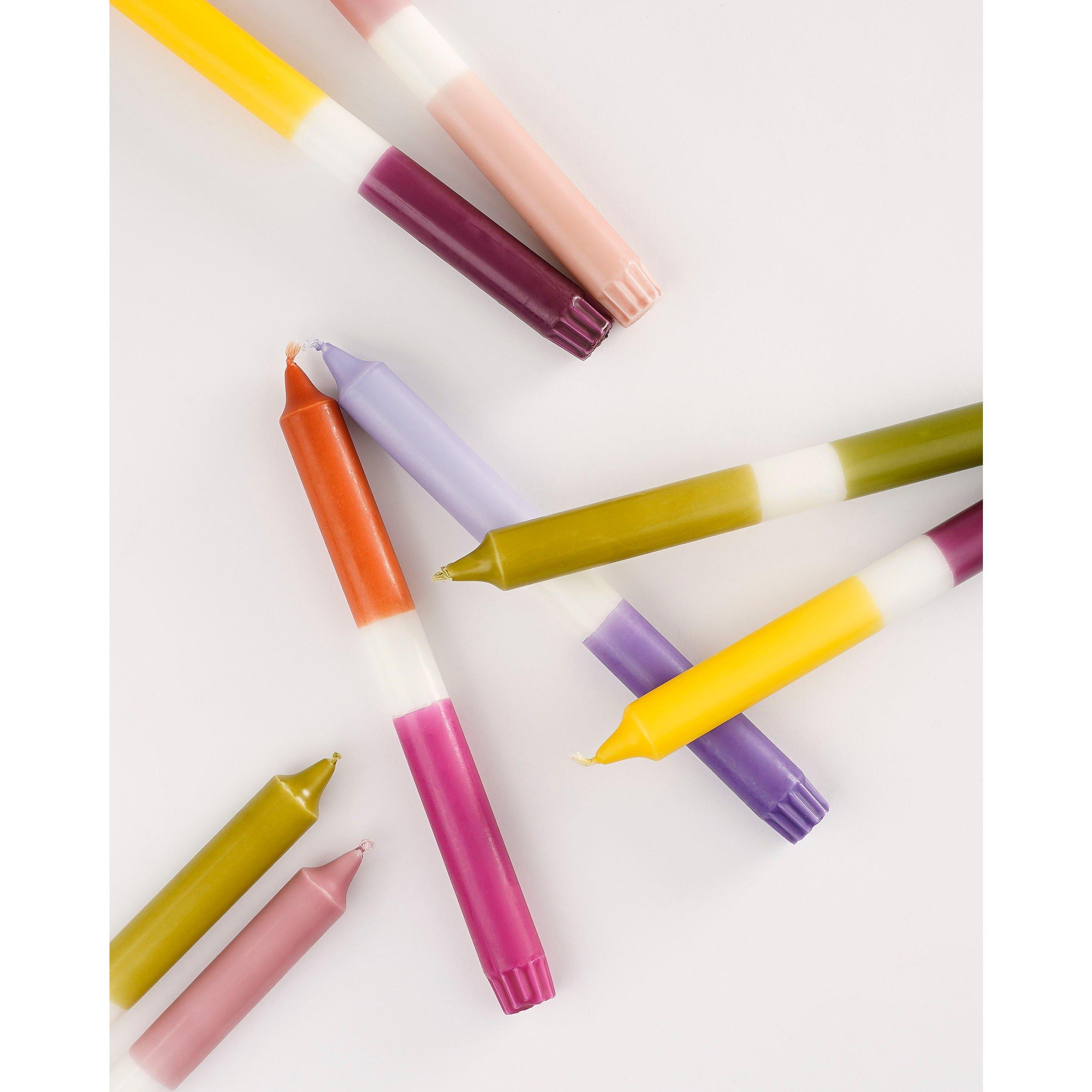 Green - Mica - Dip-dye dinner candle stearin 2 pieces - 3