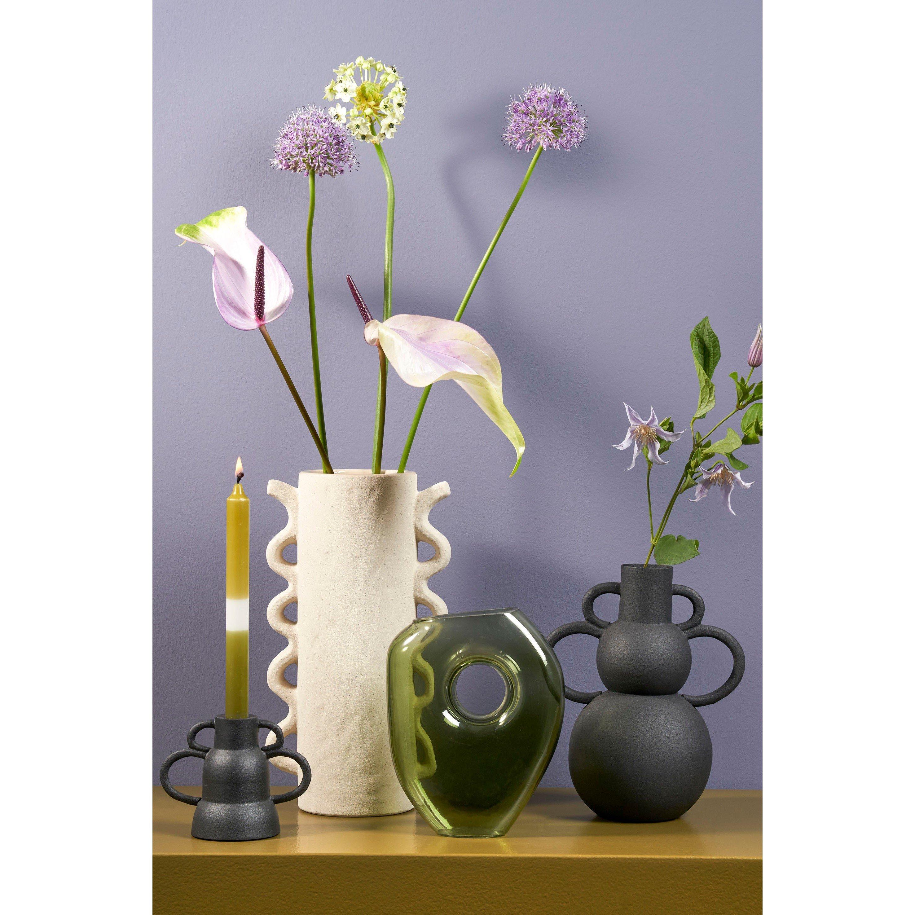 Green - Mica - Dip-dye dinner candle stearin 2 pieces - 4