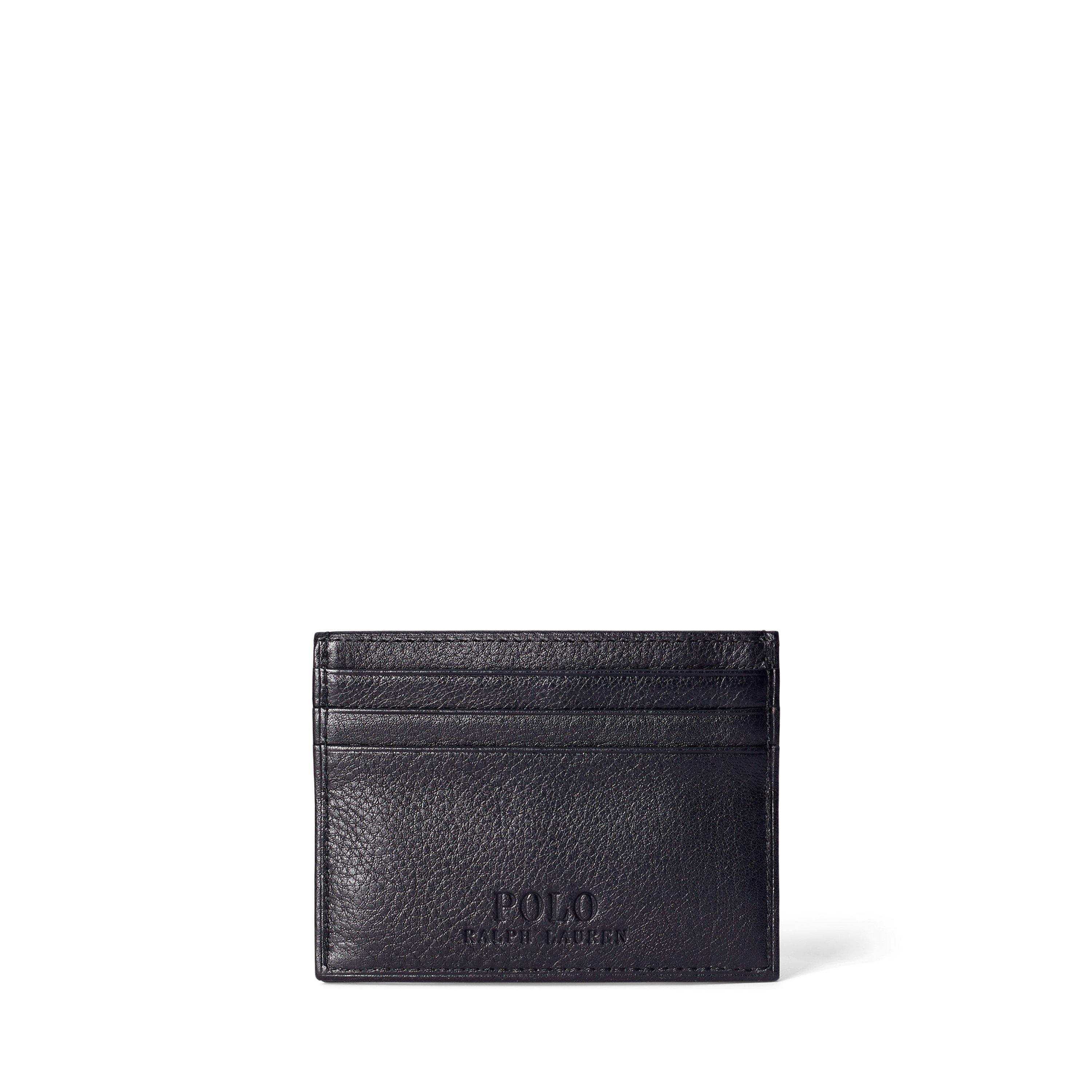 Black - Polo Ralph Lauren - Mens Pebble Leather Card Holder - 2