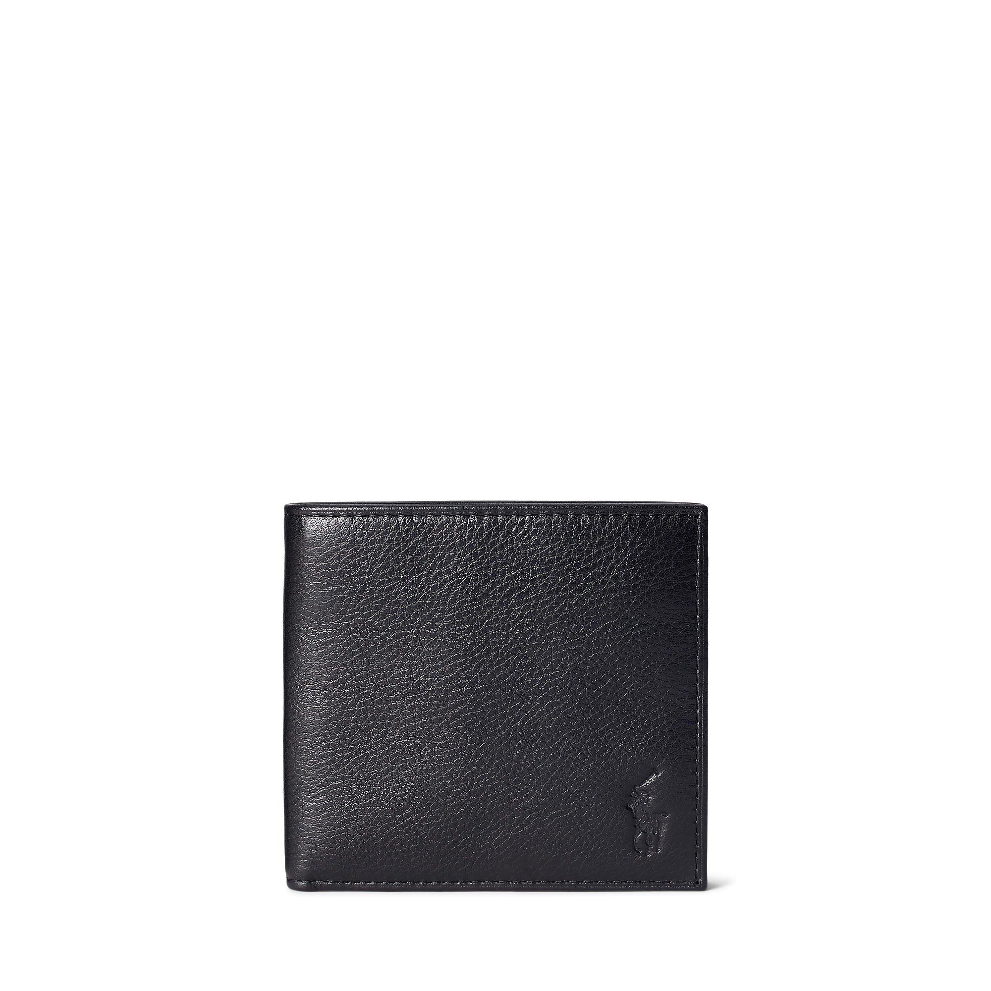 Polo Ralph Lauren Mens Pebble Leather Billfold Wallet - Black