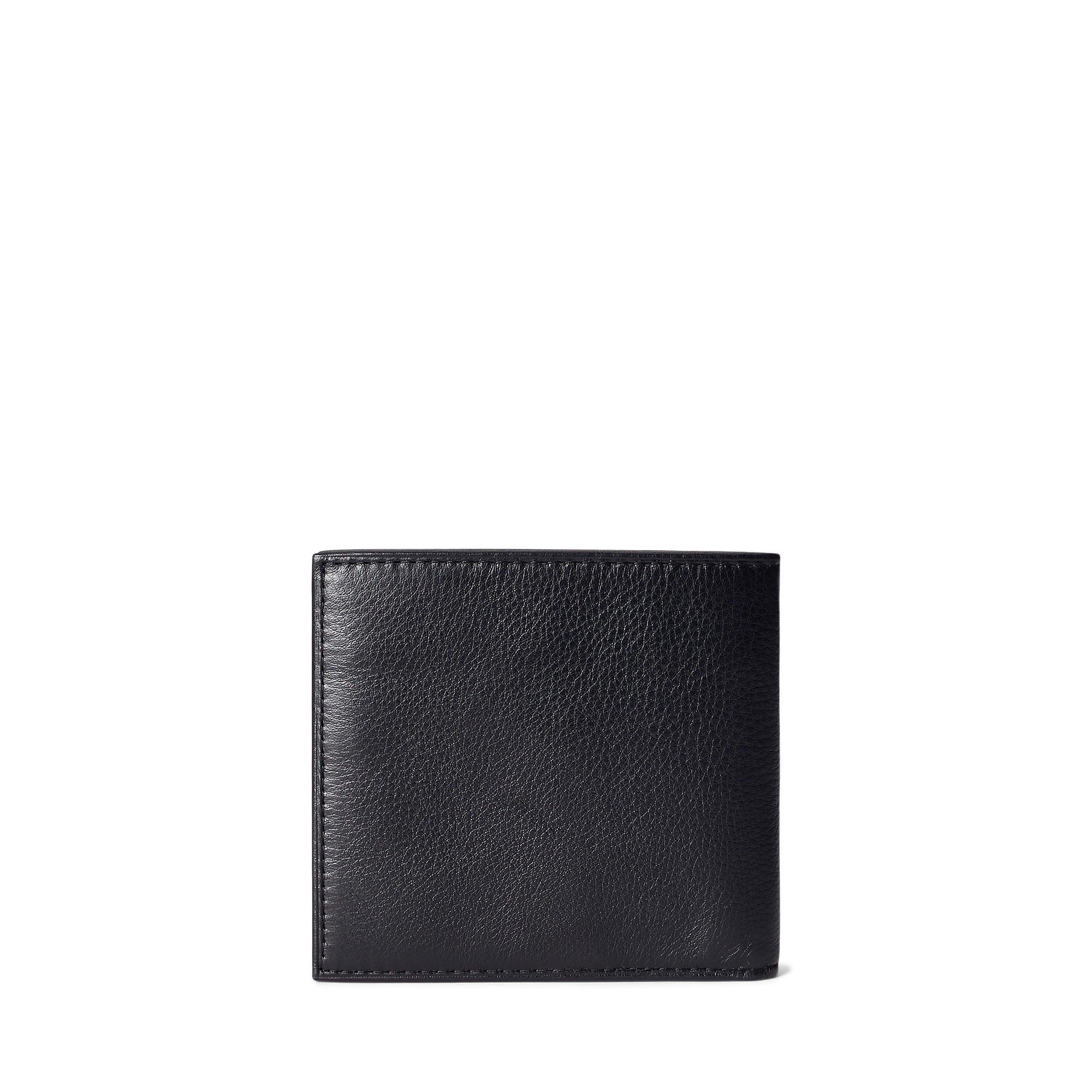 Black - Polo Ralph Lauren - Mens Pebble Leather Billfold Wallet - 2