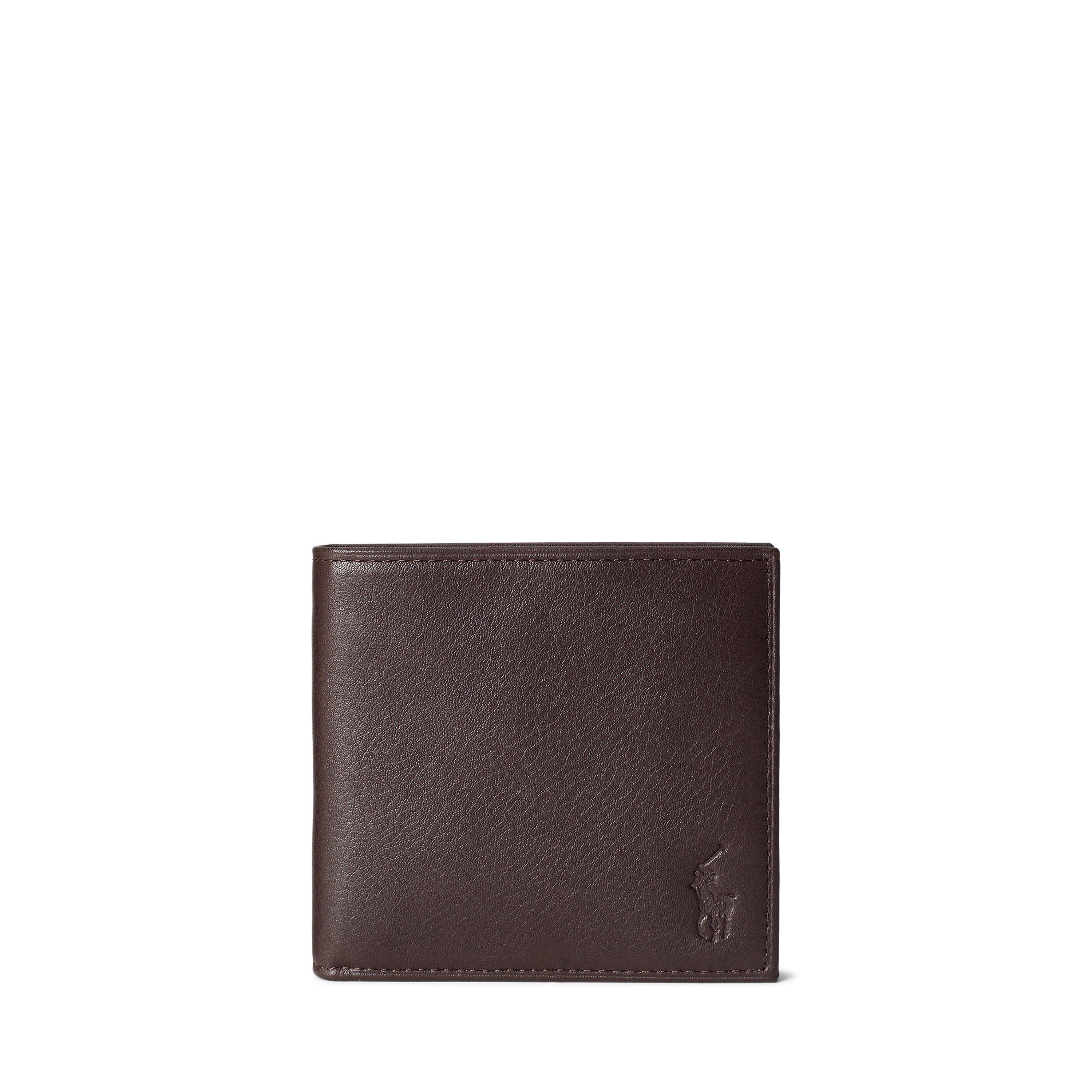 Polo Ralph Lauren Mens Pebble Leather Billfold Wallet - Brown