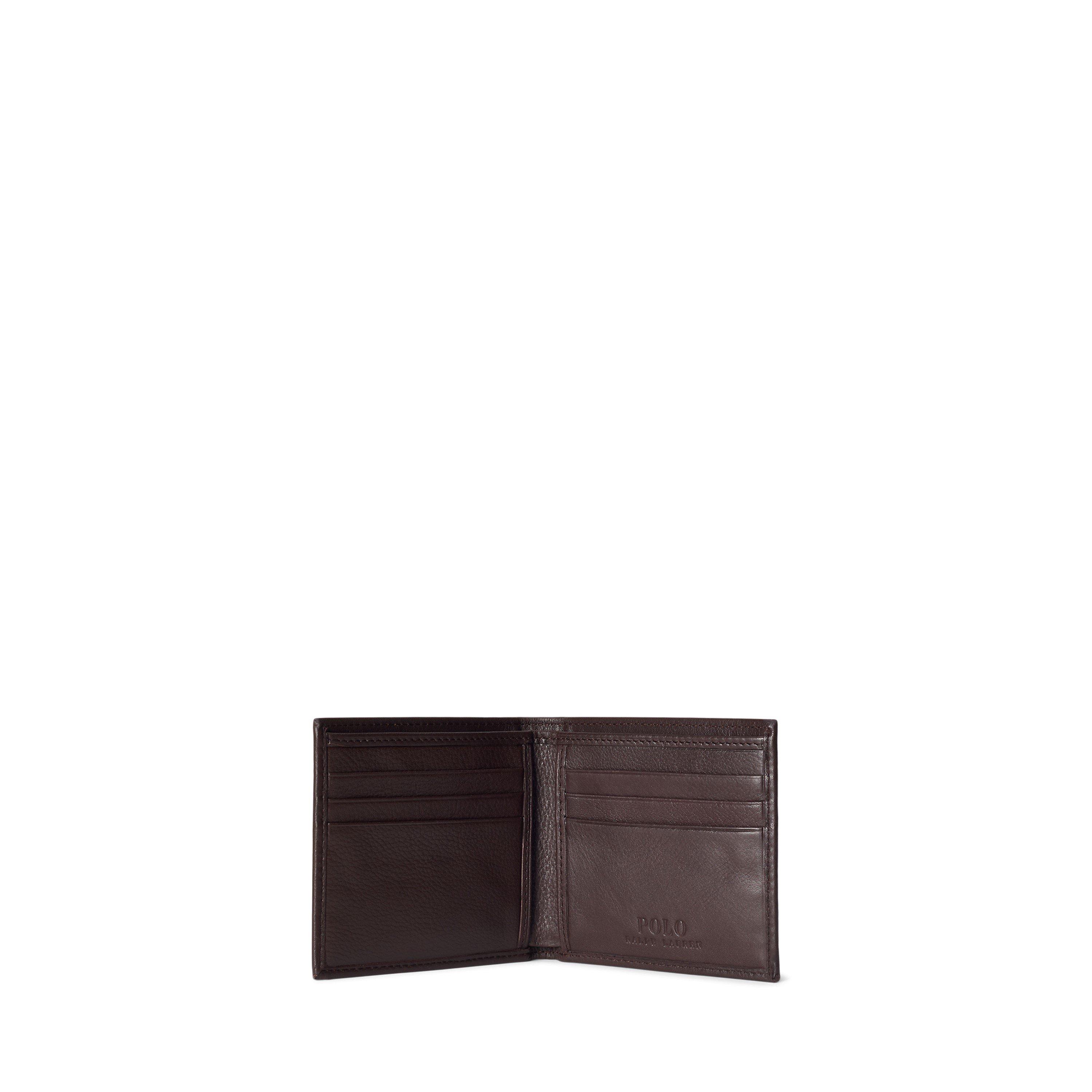 Brown - Polo Ralph Lauren - Mens Pebble Leather Billfold Wallet - 3