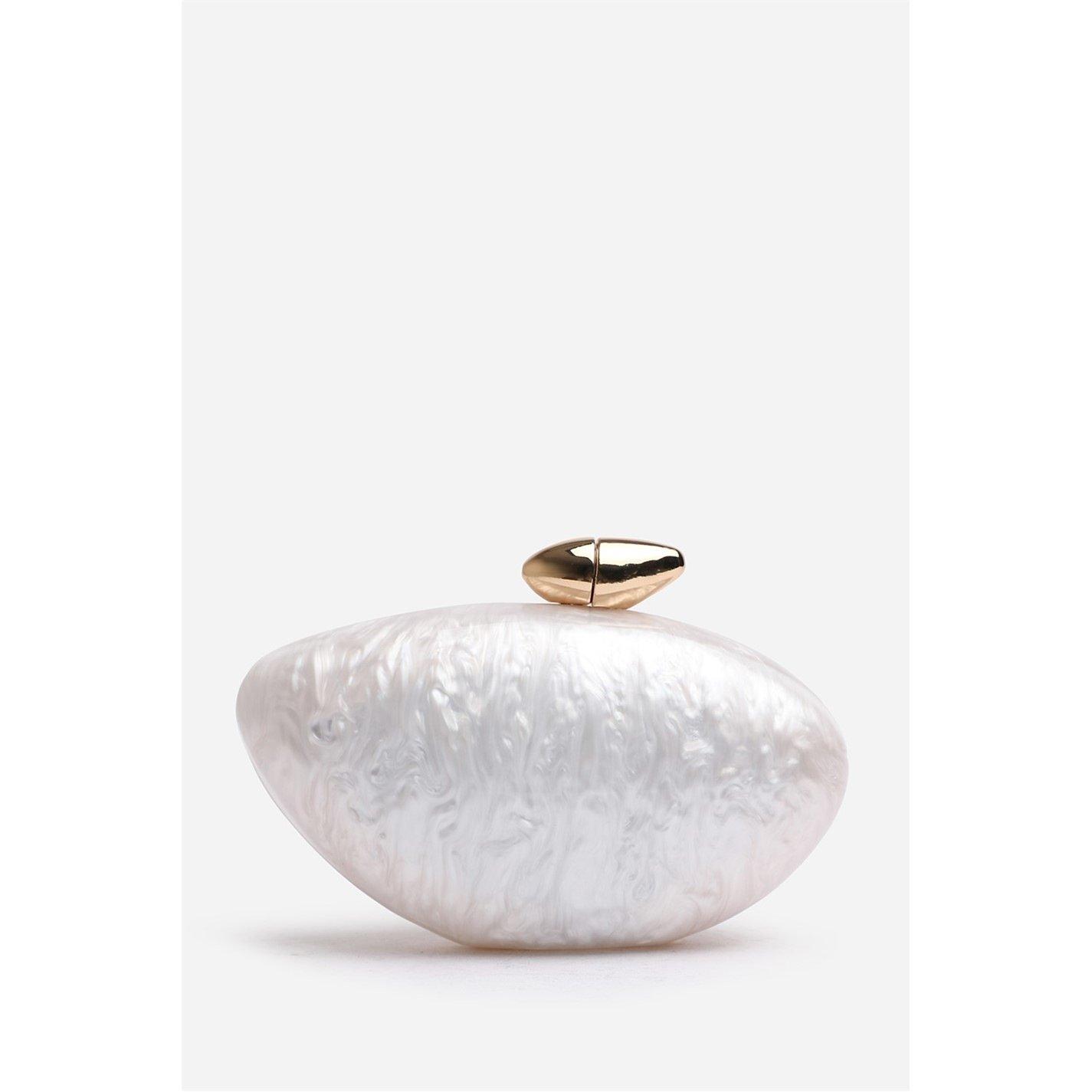 White - Wheres That From - Marble Acrylic Clutch - 2