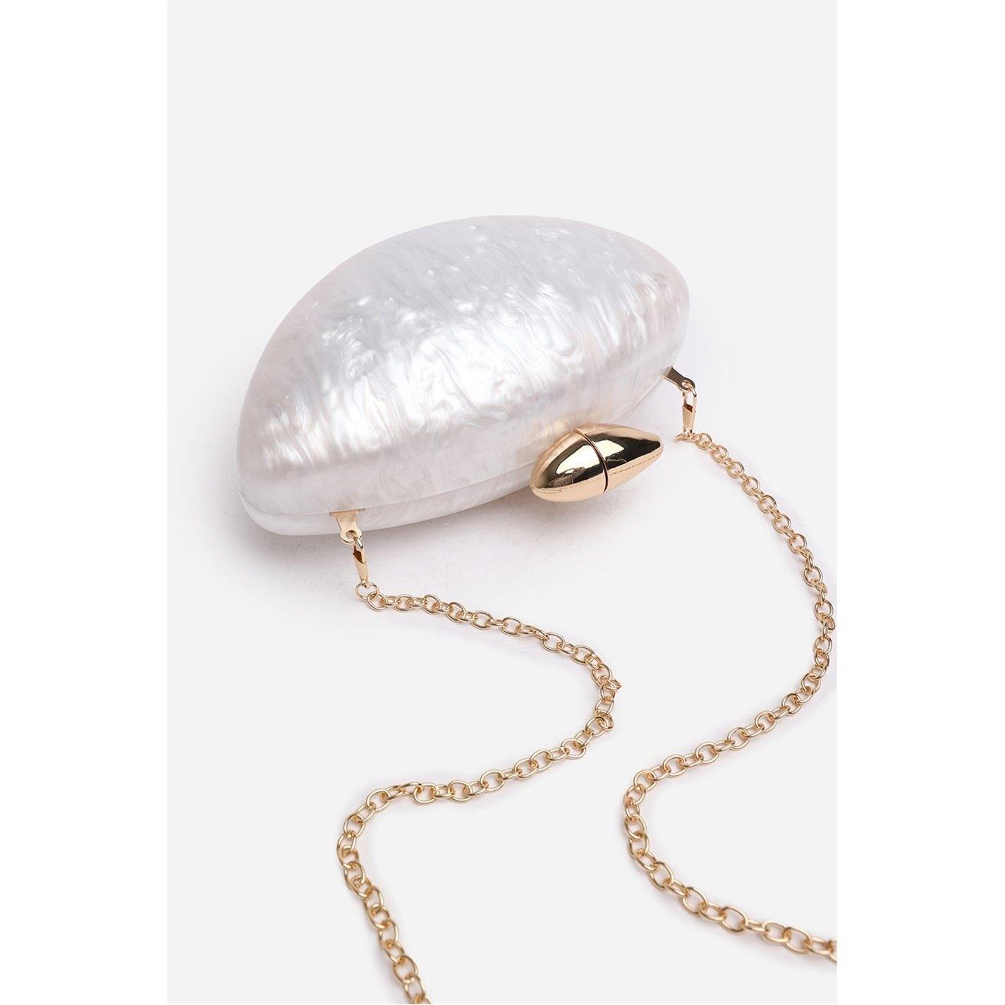 White - Wheres That From - Marble Acrylic Clutch - 3