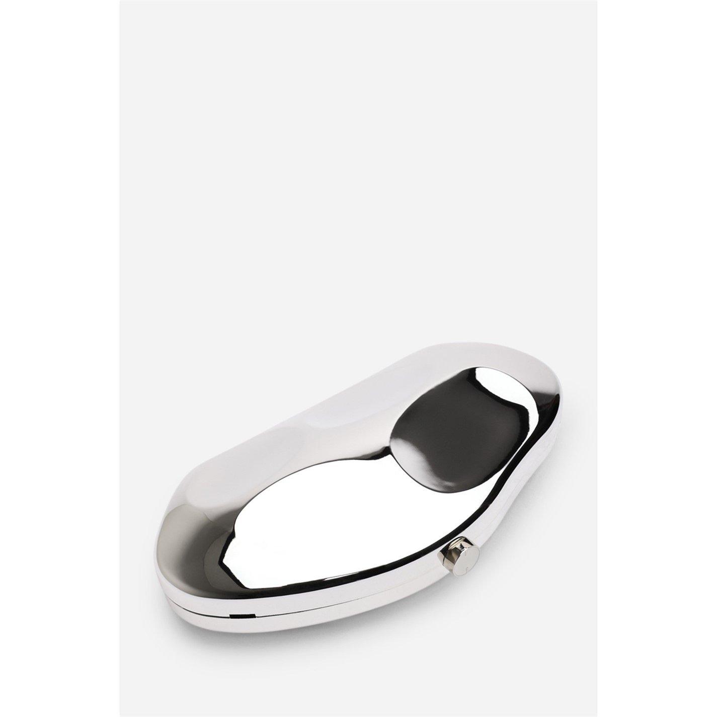 Silver - Wheres That From - Wheres Sculpted Evening Clutch Bag - 3