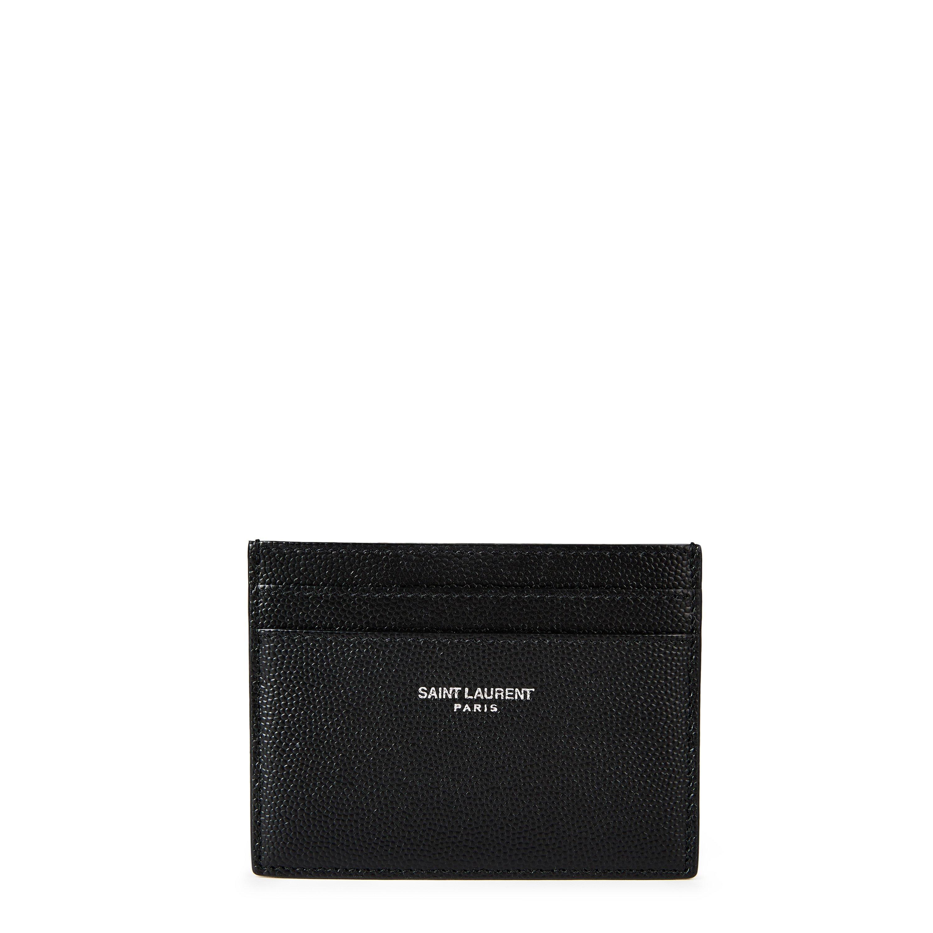Saint Laurent Grained Leather Card Holder - Nero