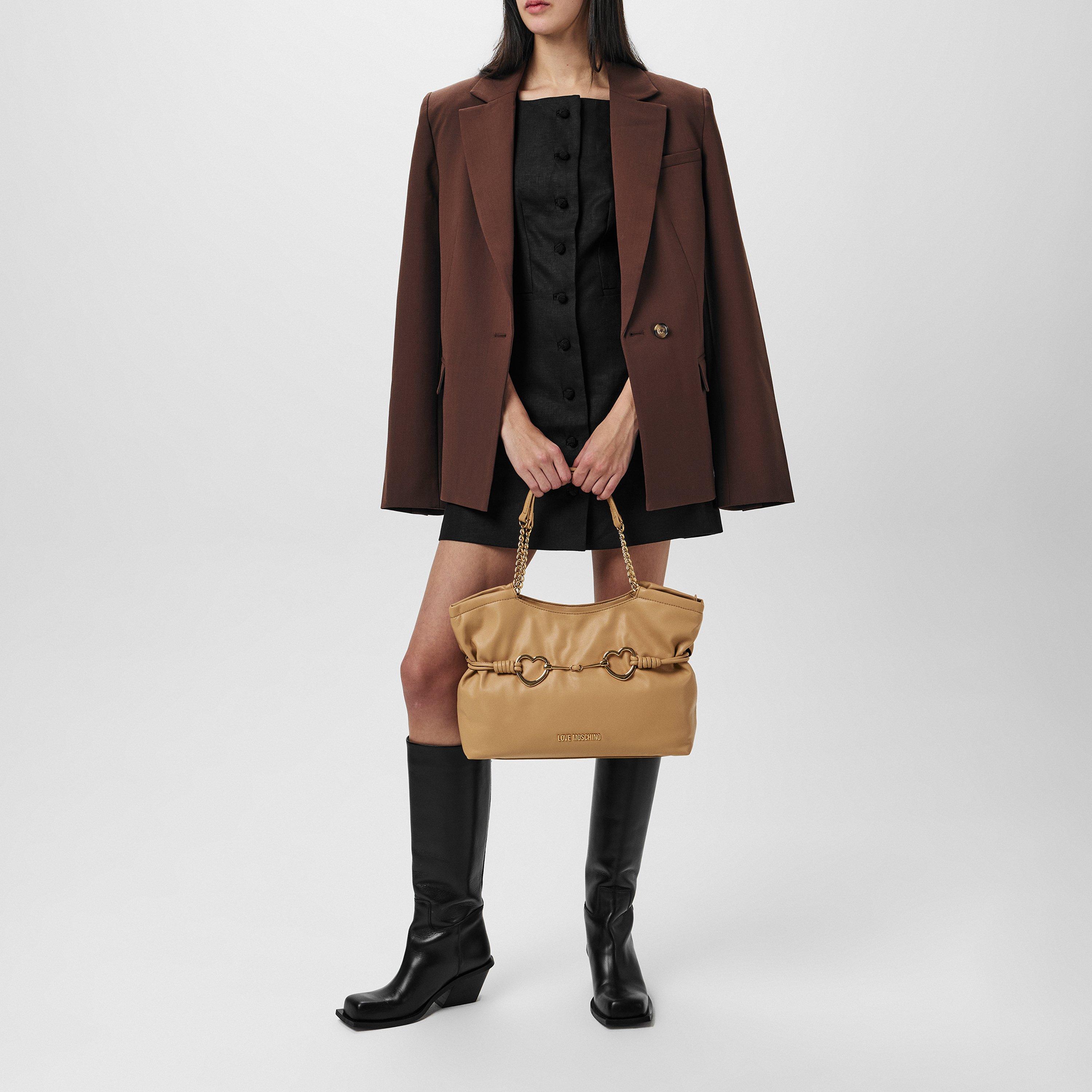 SAND - Love Moschino - Women's Heartbit Tote Bag - 5