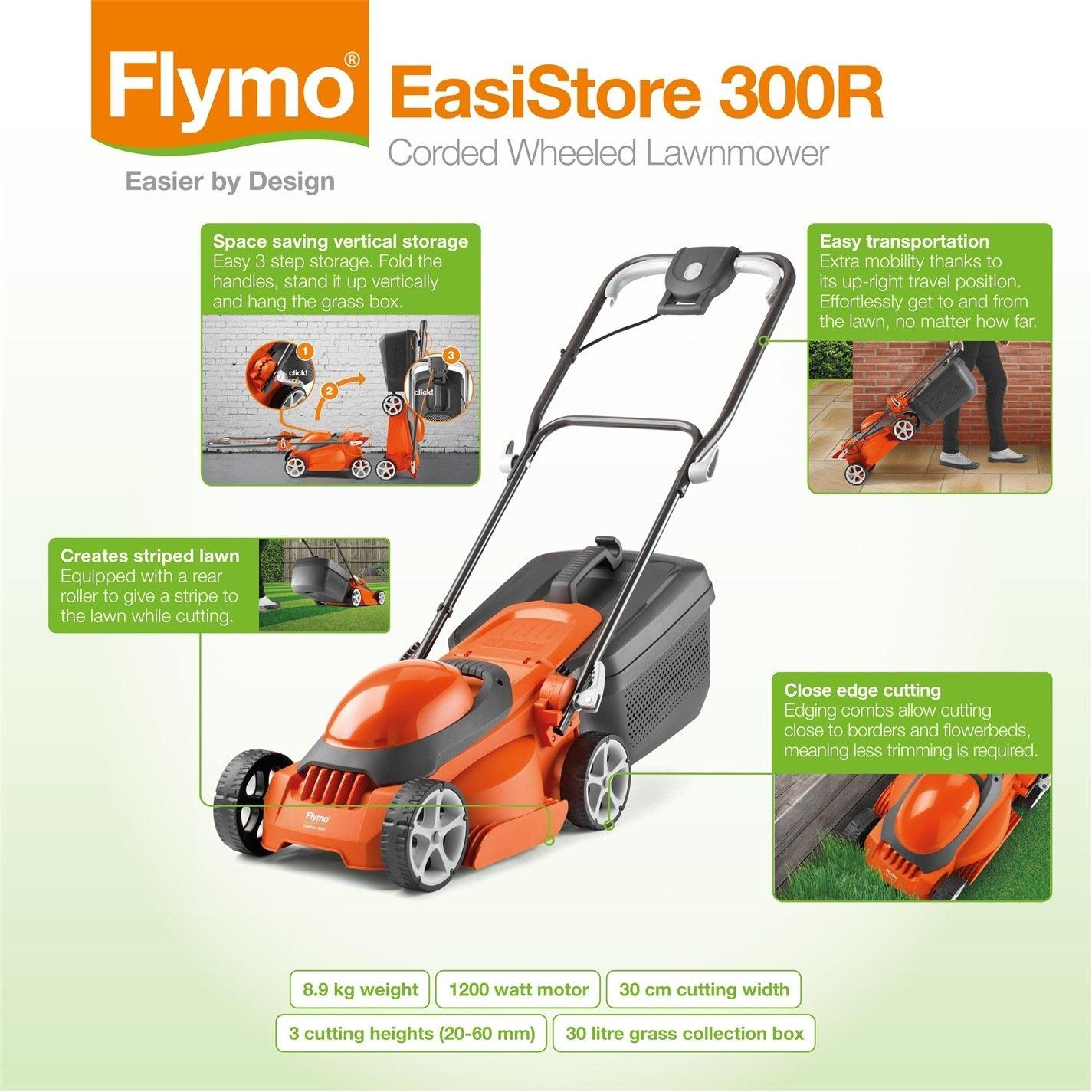 ORANGE - Flymo - EasiStore 300R Electric Corded Rotary Lawnmower - 2