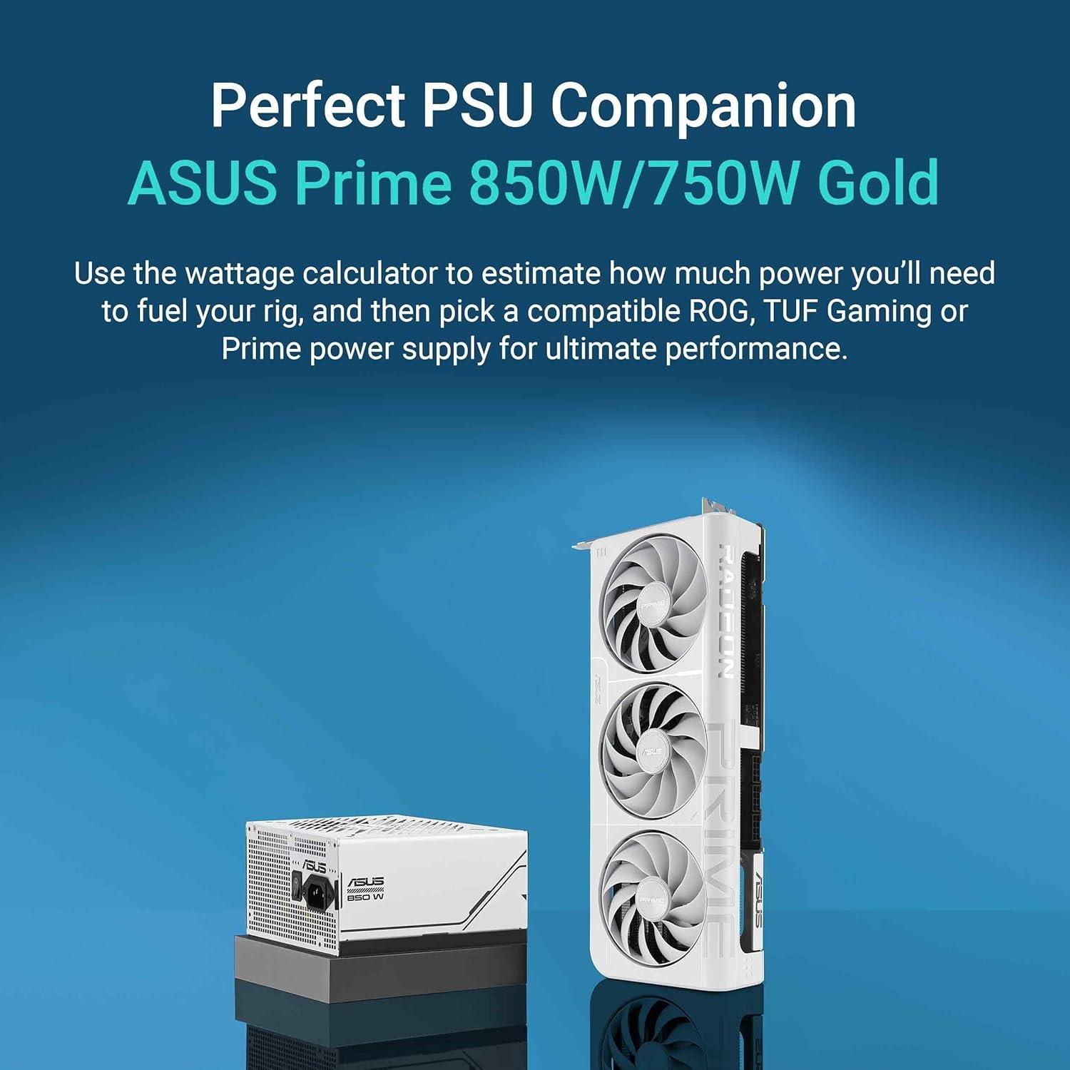 Black - ASUS - ASUS Prime Radeon RX 9070 XT White OC Edition 16GB GDDR6 Gaming Graphics Card - 6