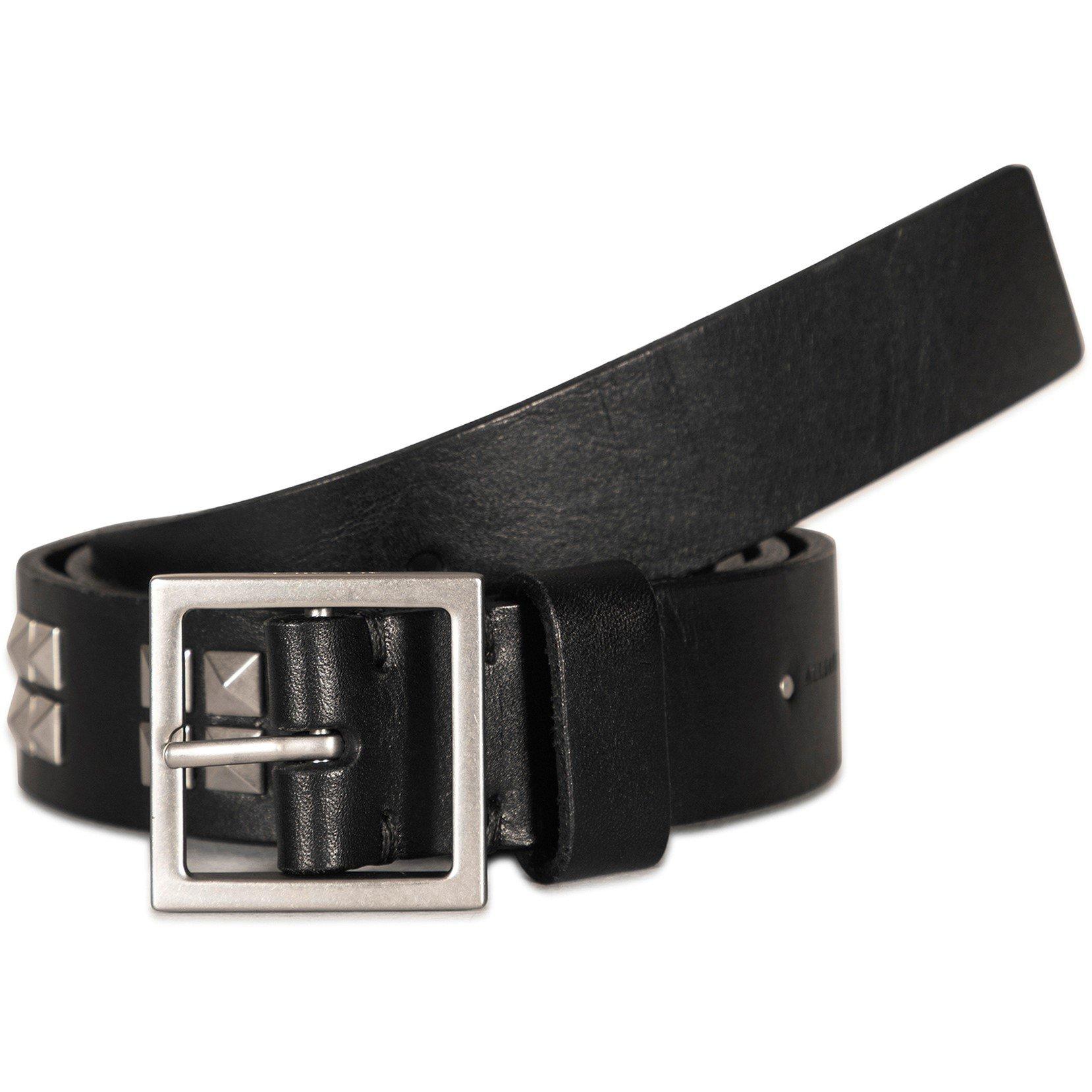 Black Antique - AllSaints - ALL SAINTS 30MM PYRAMID STUD BELT - 3