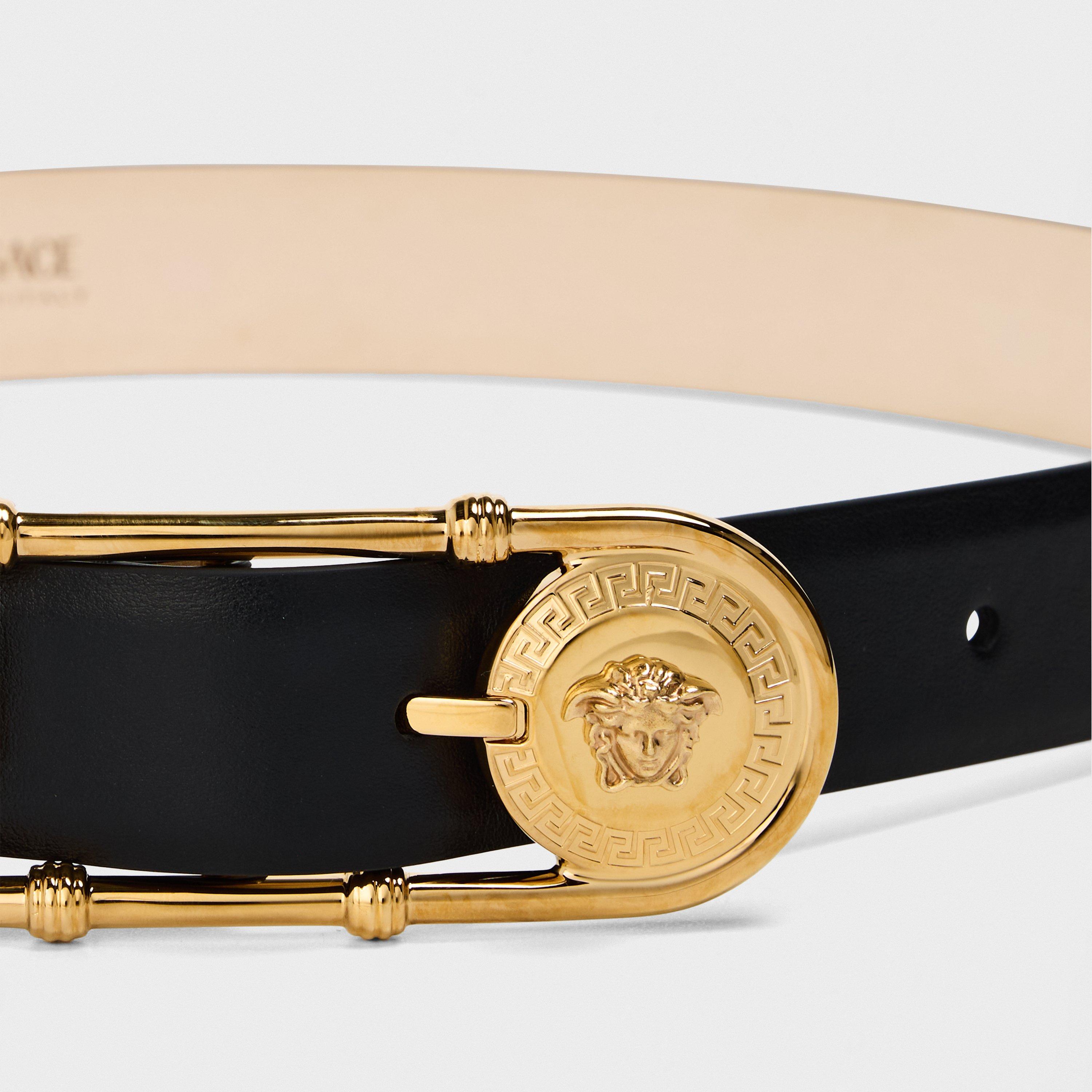 Black - Versace - Women's Leather Belt - 4