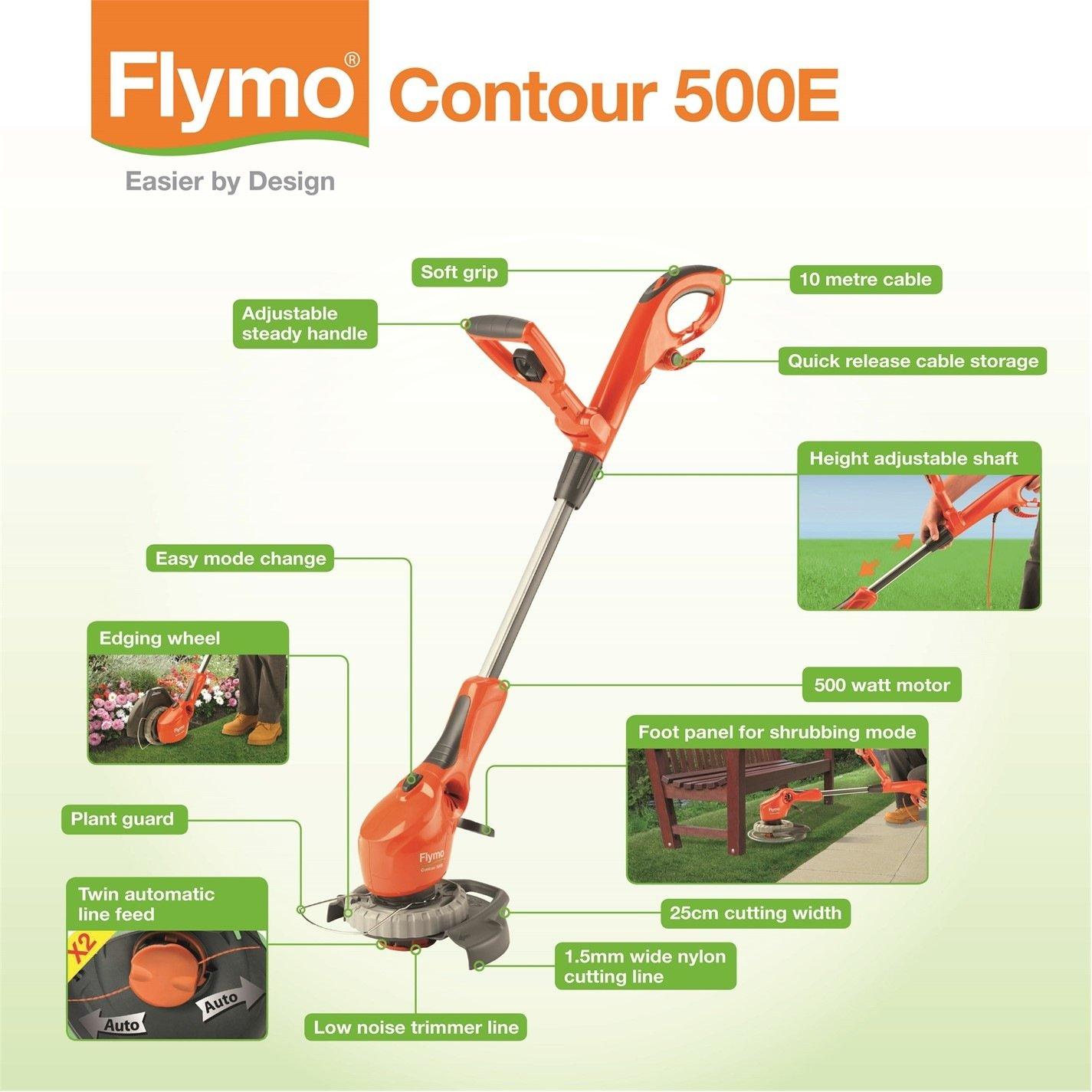 ORANGE - Flymo - Contour 500E 2-in-1 Electric Grass Trimmer - 2