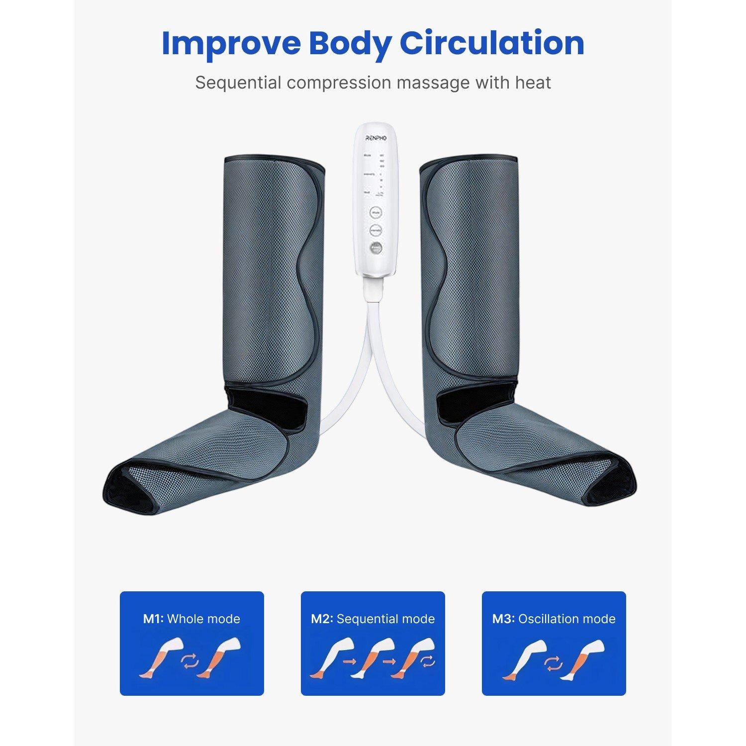Grey - Renpho - Renpho Thermal Calf & Foot Air Recovery with Heat - 1