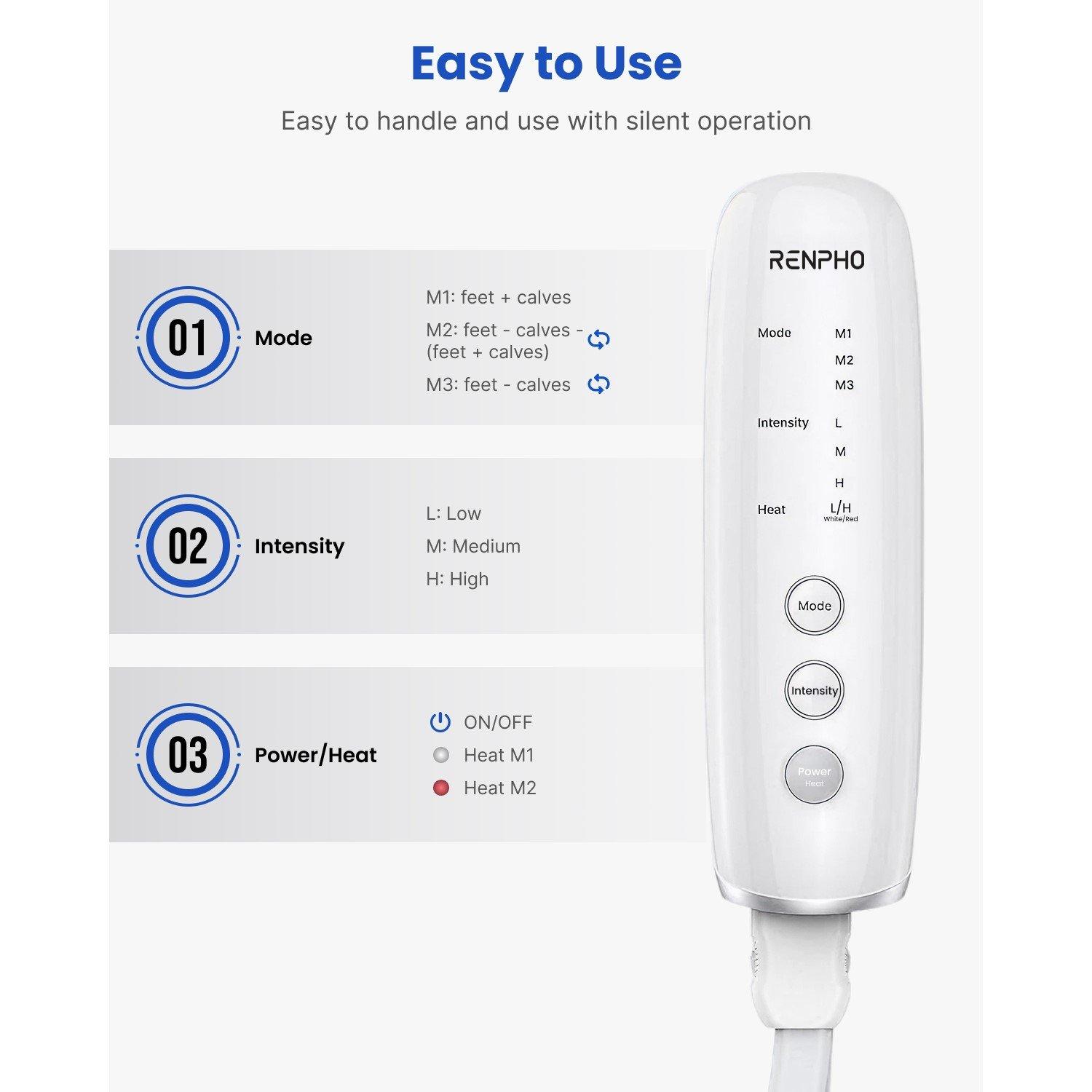 Grey - Renpho - Renpho Thermal Calf & Foot Air Recovery with Heat - 4