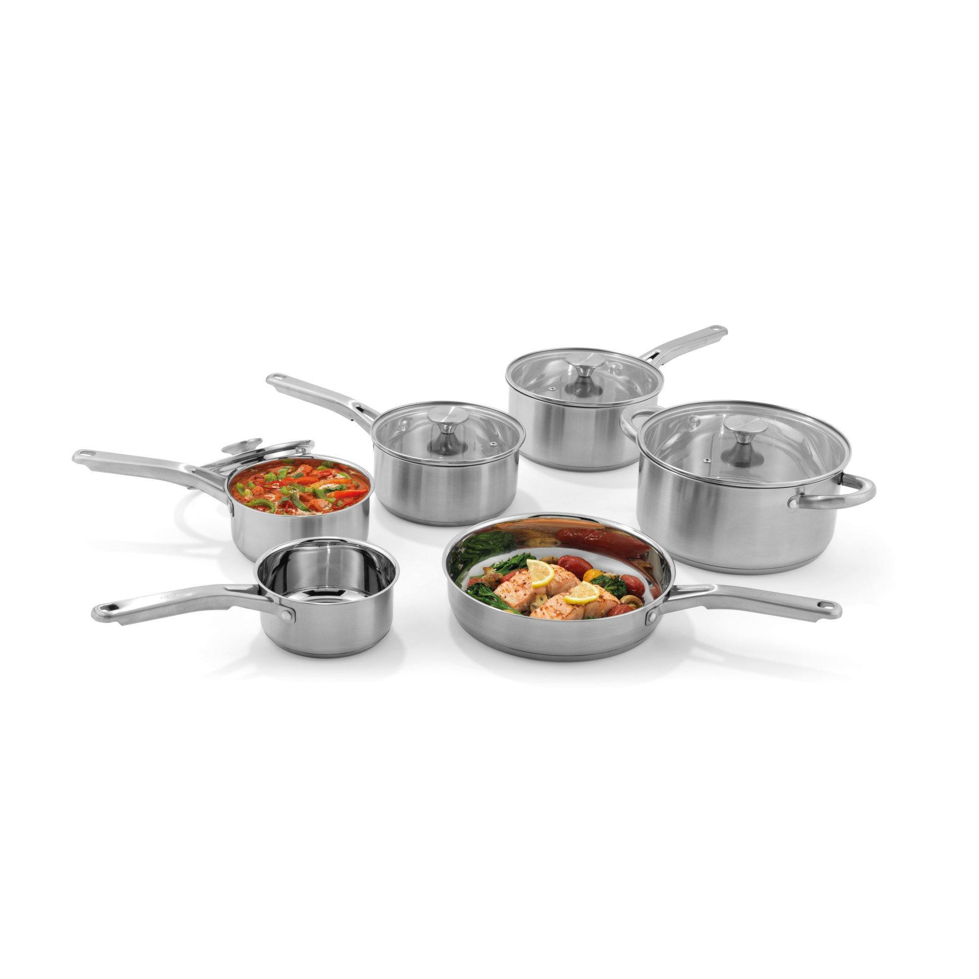 Silver - Salter - Signature 6 Piece Stainless Steel Pan Set - 3